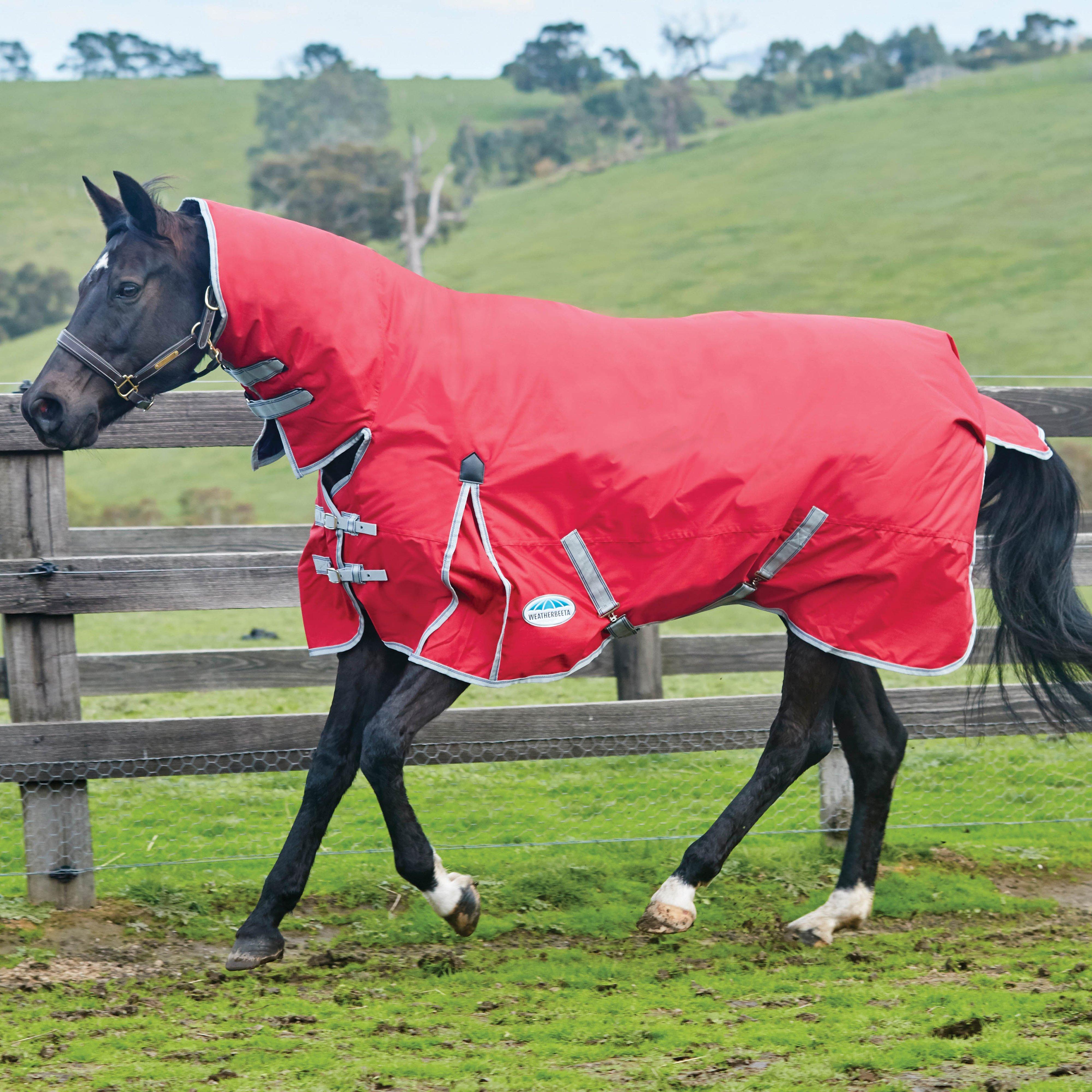 Image of WeatherBeeta ComFiTec Classic Combo Neck 220g Medium Weight Turnout Rug, Red