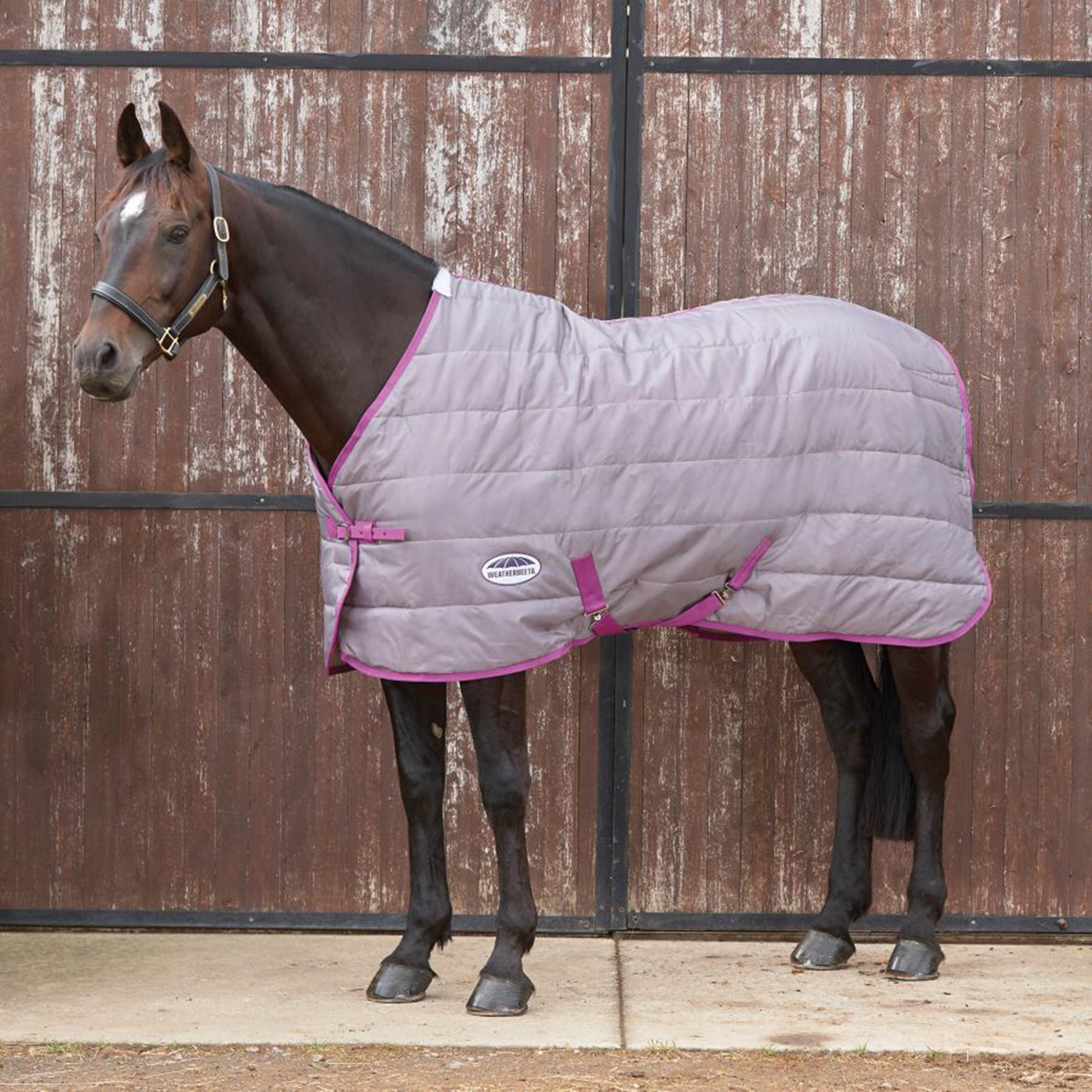 Image of WeatherBeeta ComFiTec 210D Channel Quilt 110g Light-Medium Weight Standard Neck Stable Rug, Grey