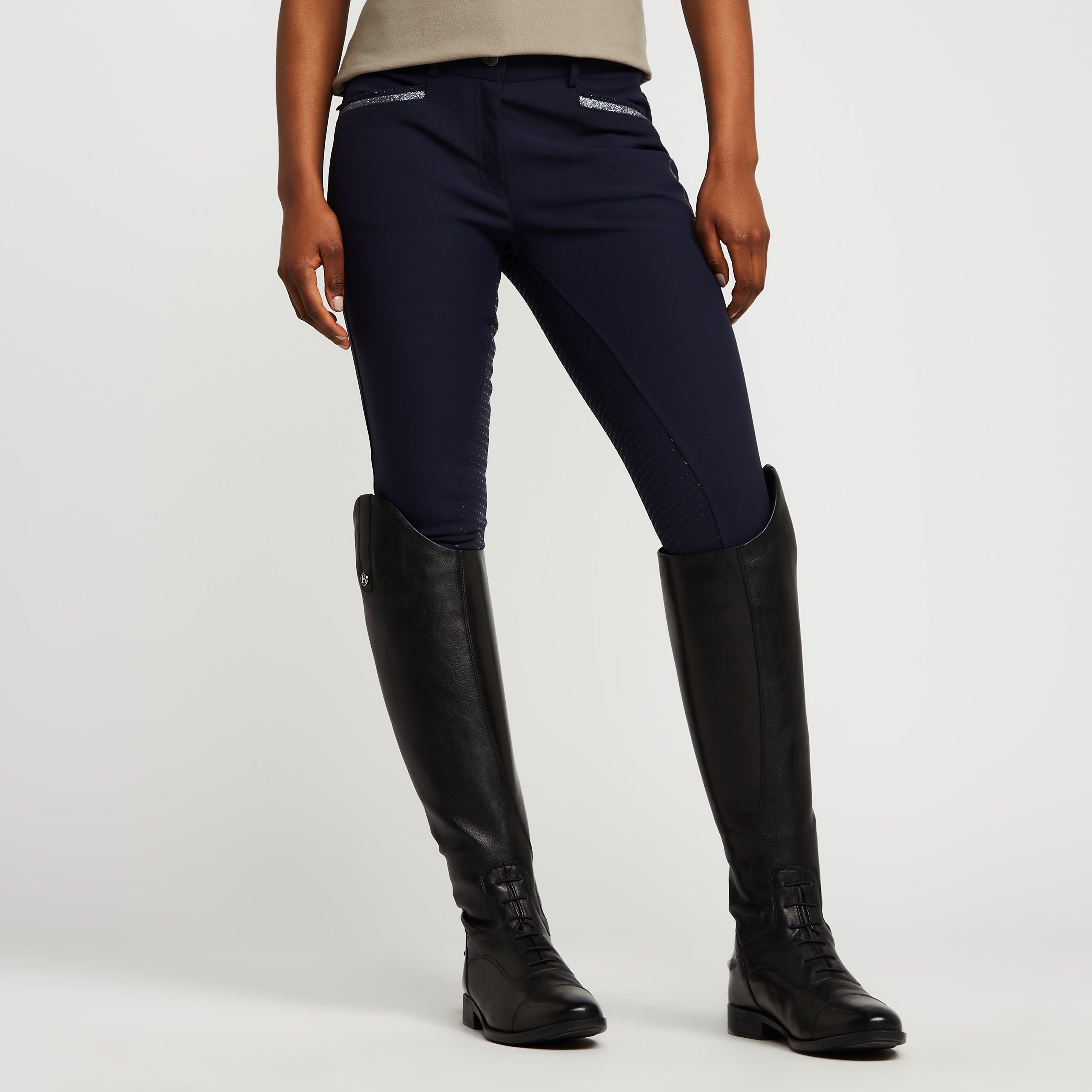  Imperial Riding Womens El Capone Full Grip Breeches Navy, Black