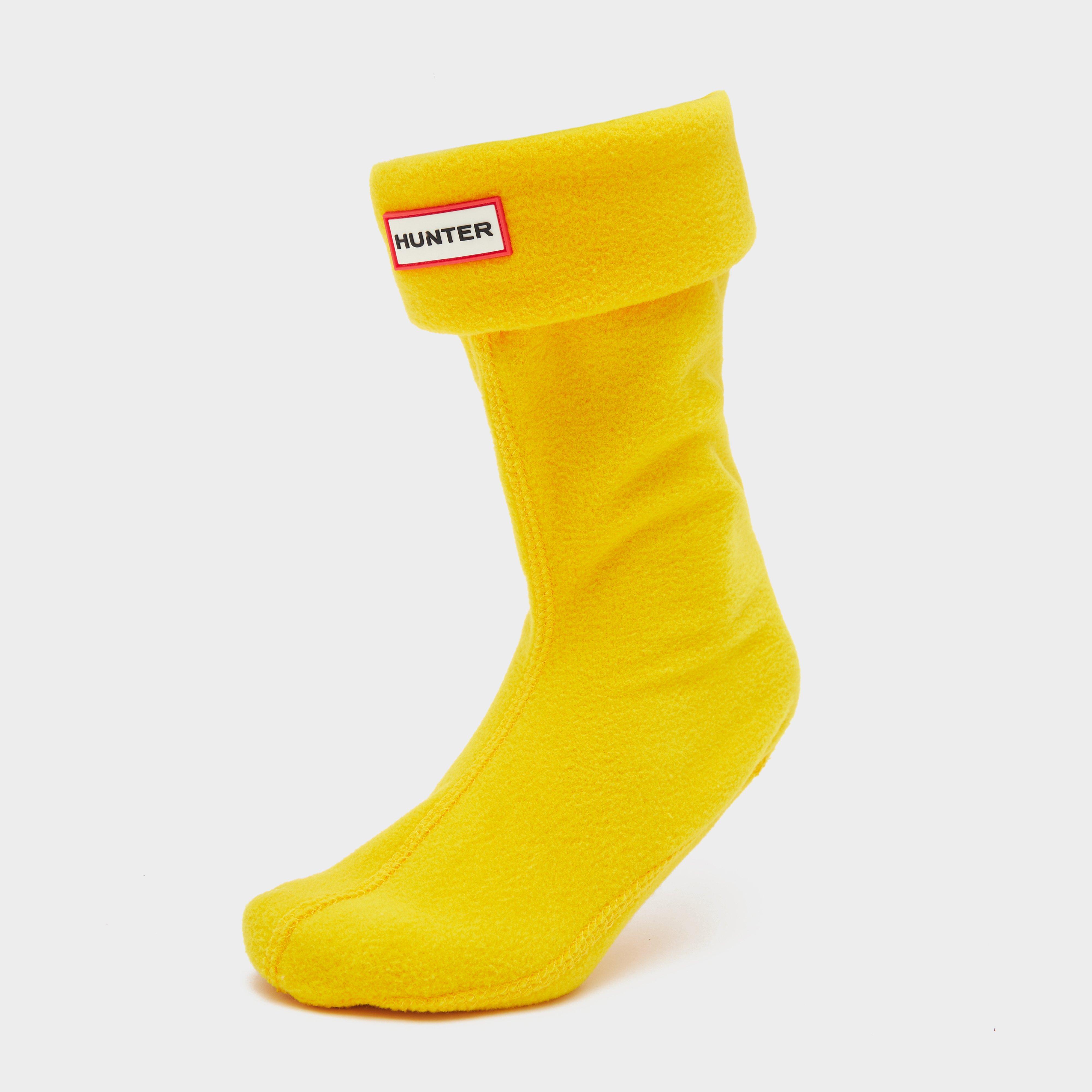 Image of Hunter Kids Recycled Fleece Boot Socks Yellow, Yellow