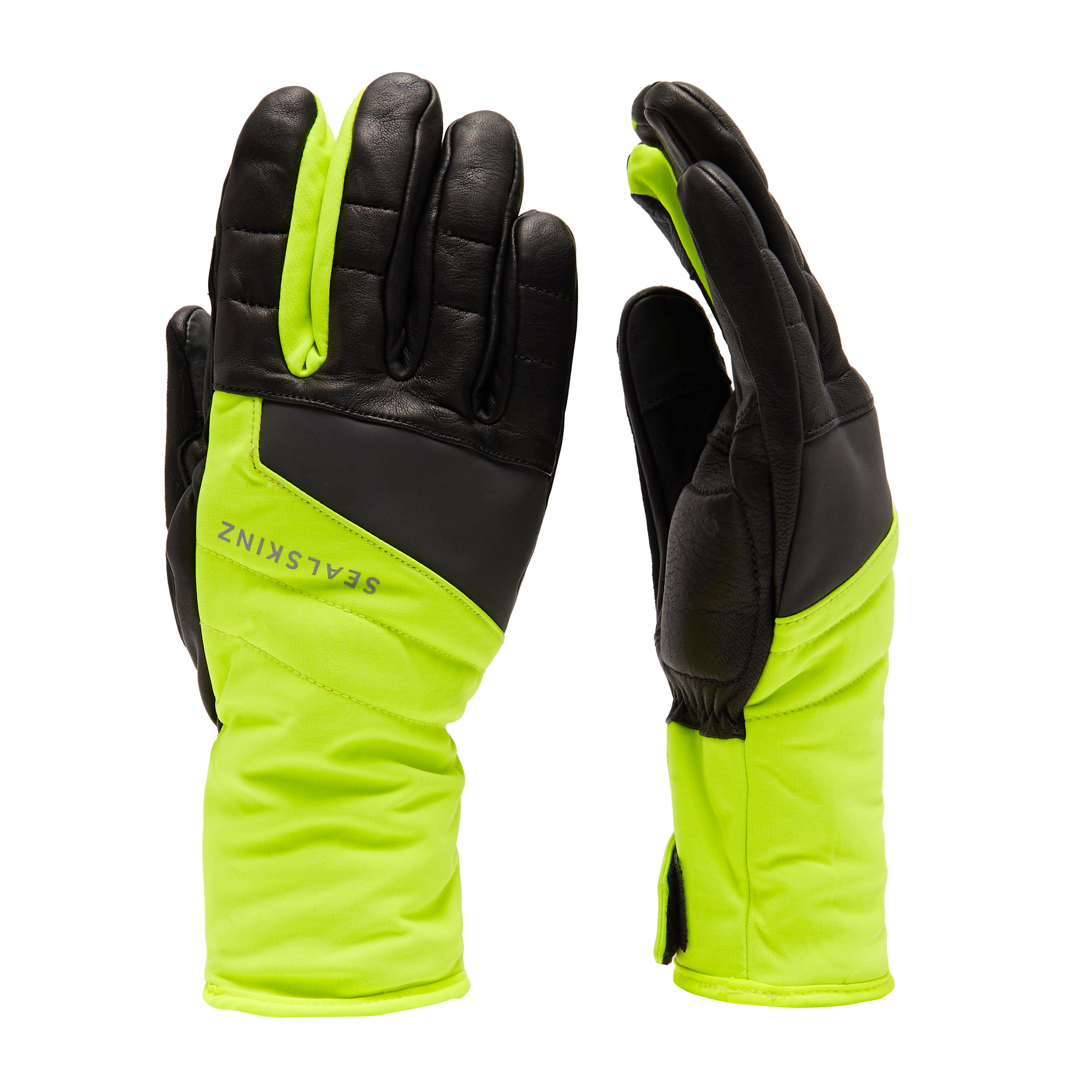 Waterproof Extreme Cold Weather Gauntlet Gloves Black/Yellow