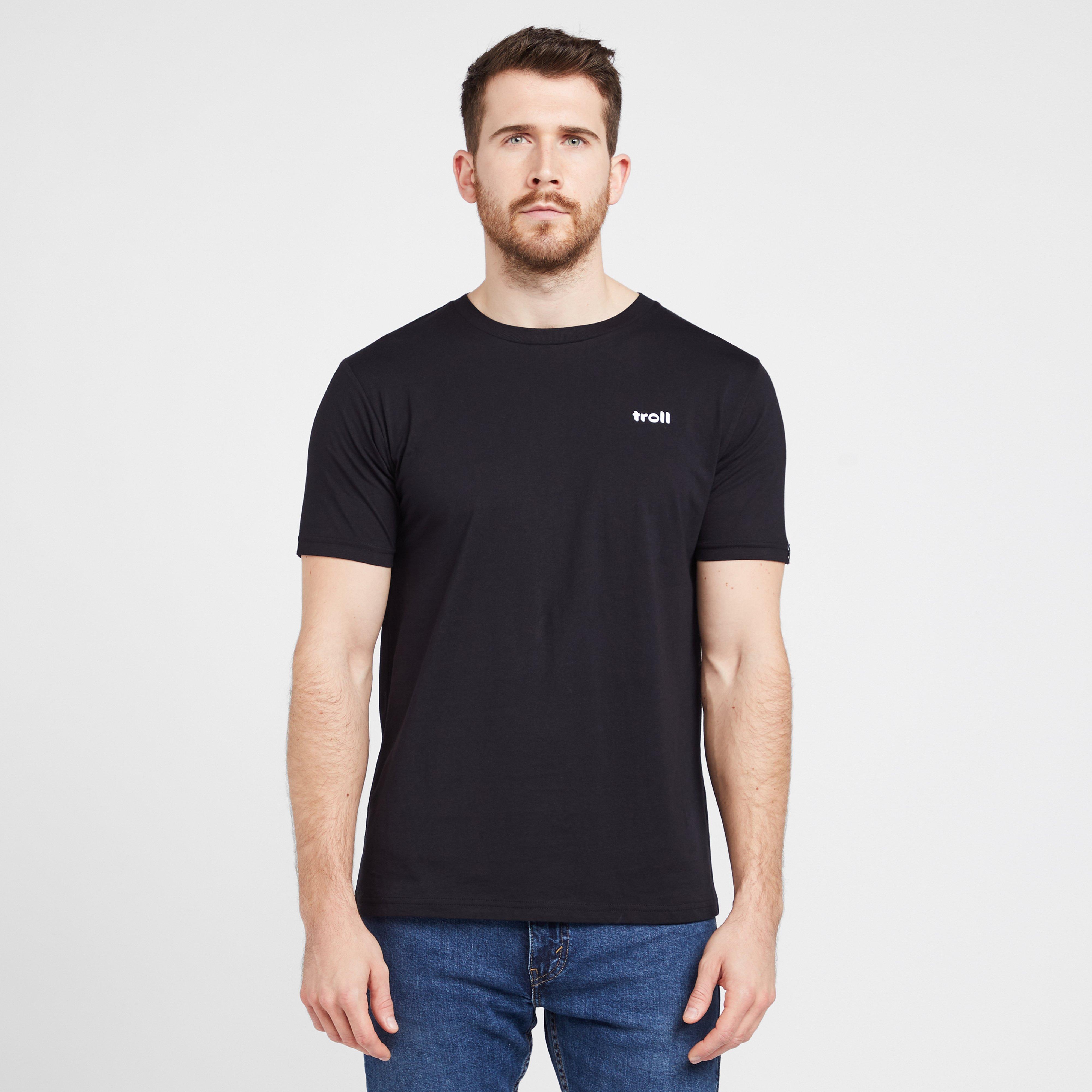Image of Troll Men's Back Logo T-Shirt in Black, Black