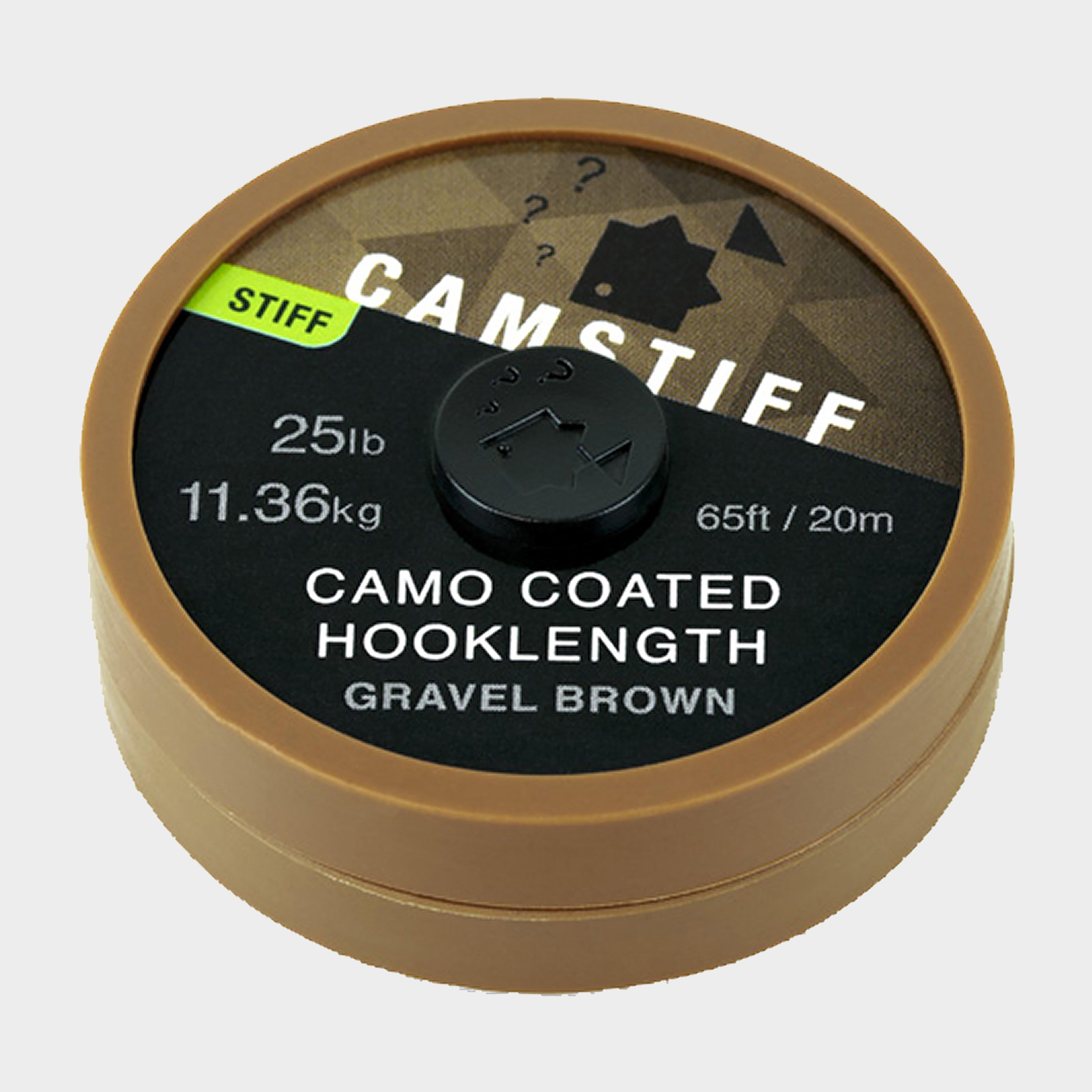 Image of THINKING ANGLER Camstiff Camo Coated Hooklength Gravel Brown 25lb, Brown