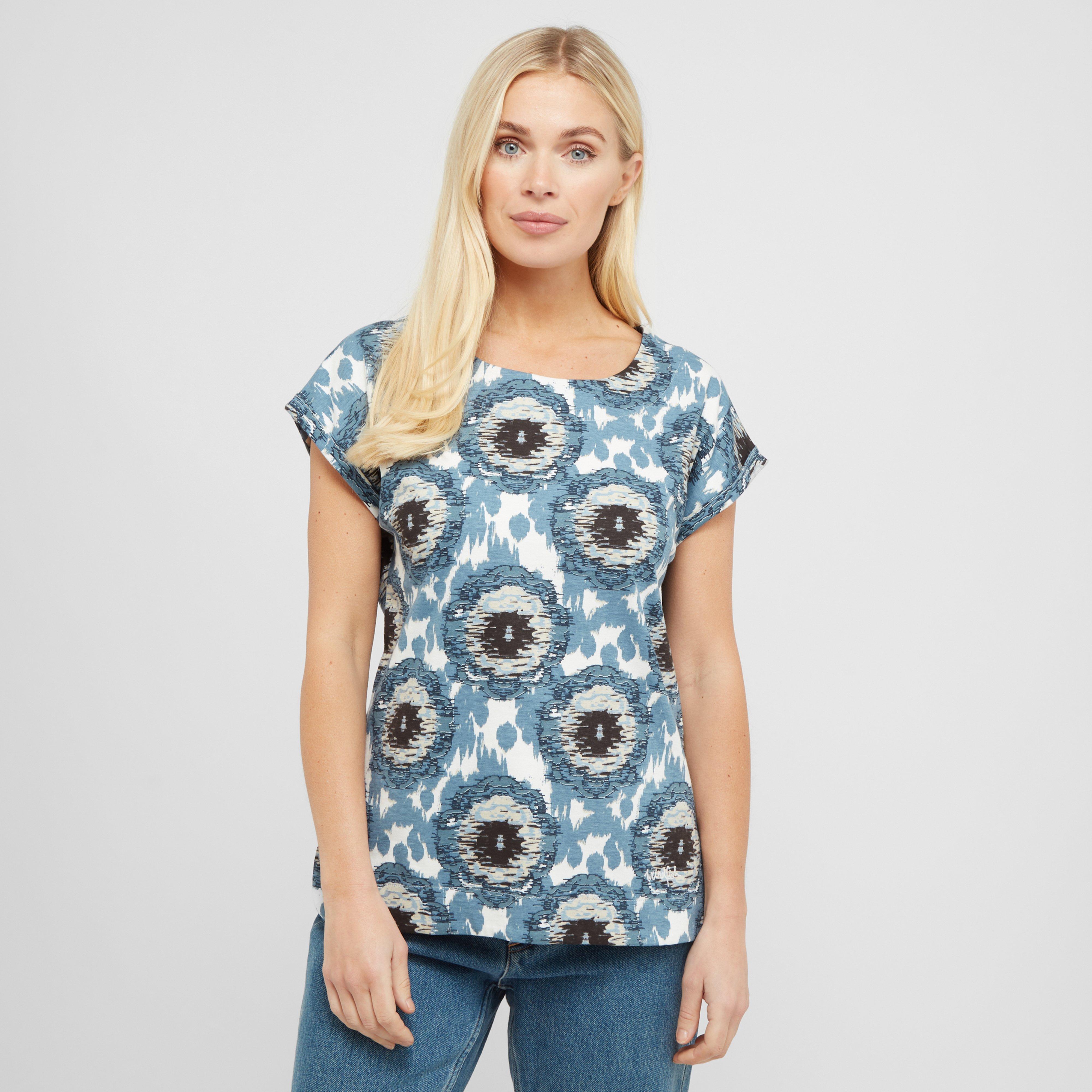 Image of Weird Fish Women's Thandi Patterned T-Shirt, Blue