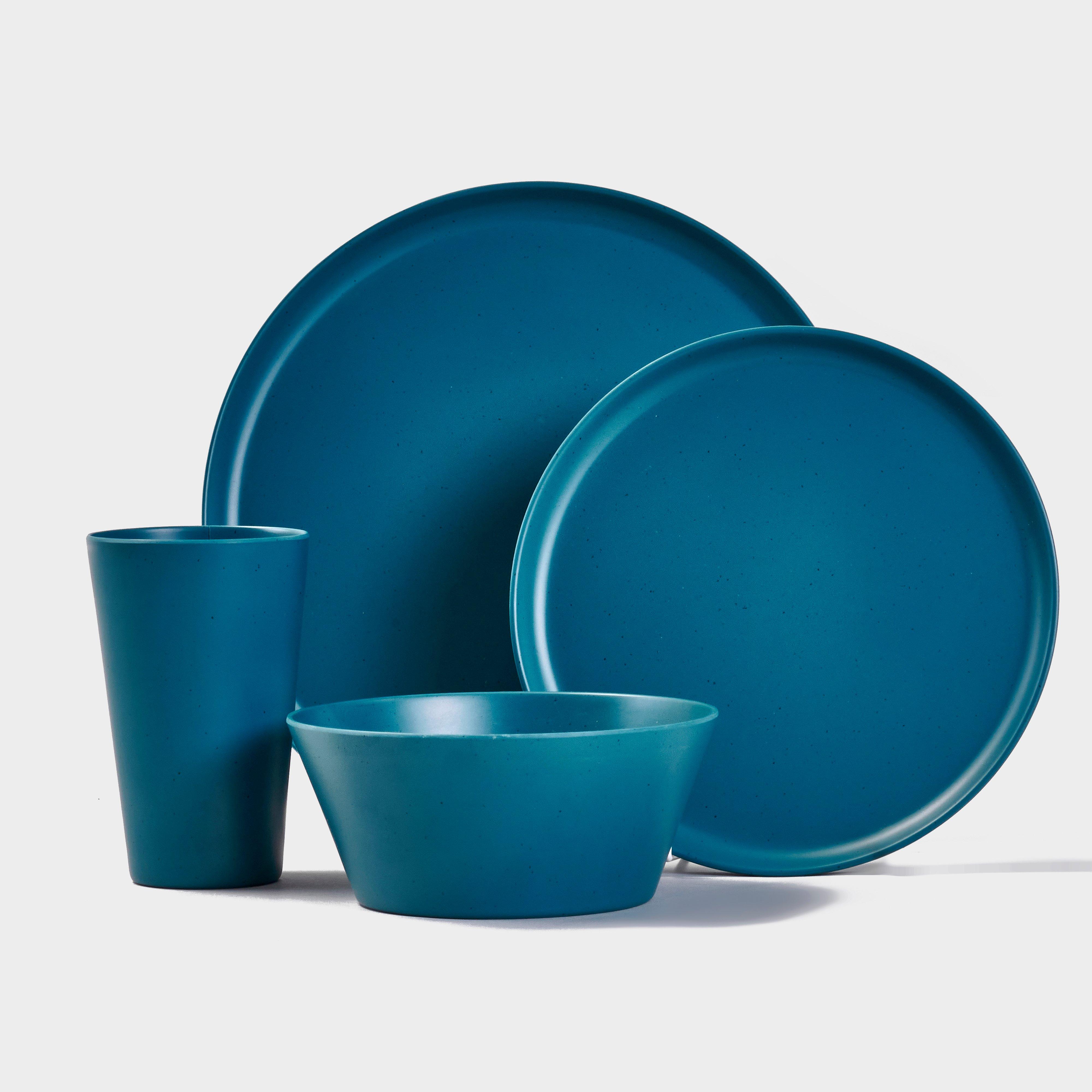  HI-GEAR 16 Piece Melamine Tableware Set, Blue