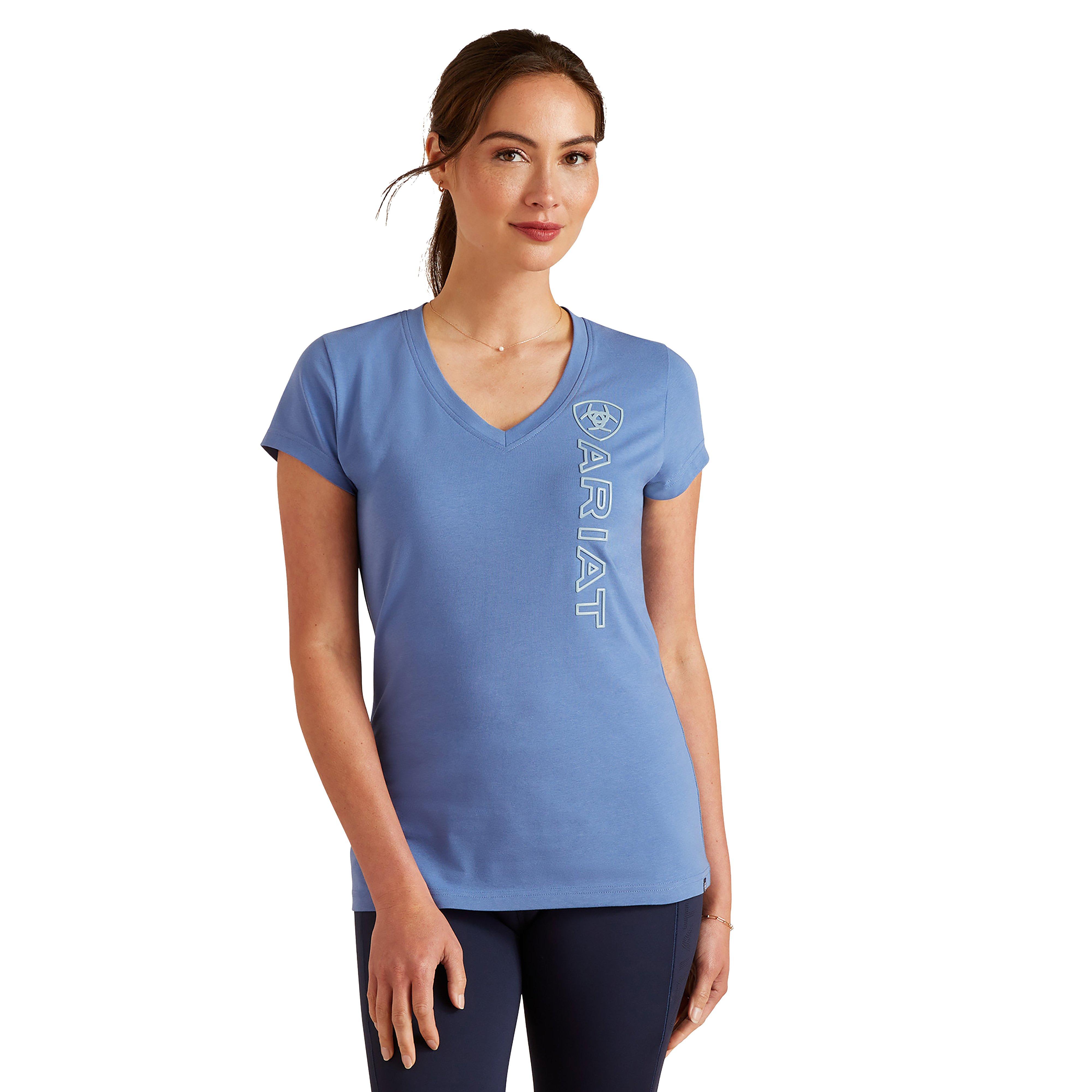 Womens Vertical Logo V T-Shirt Dutch Blue
