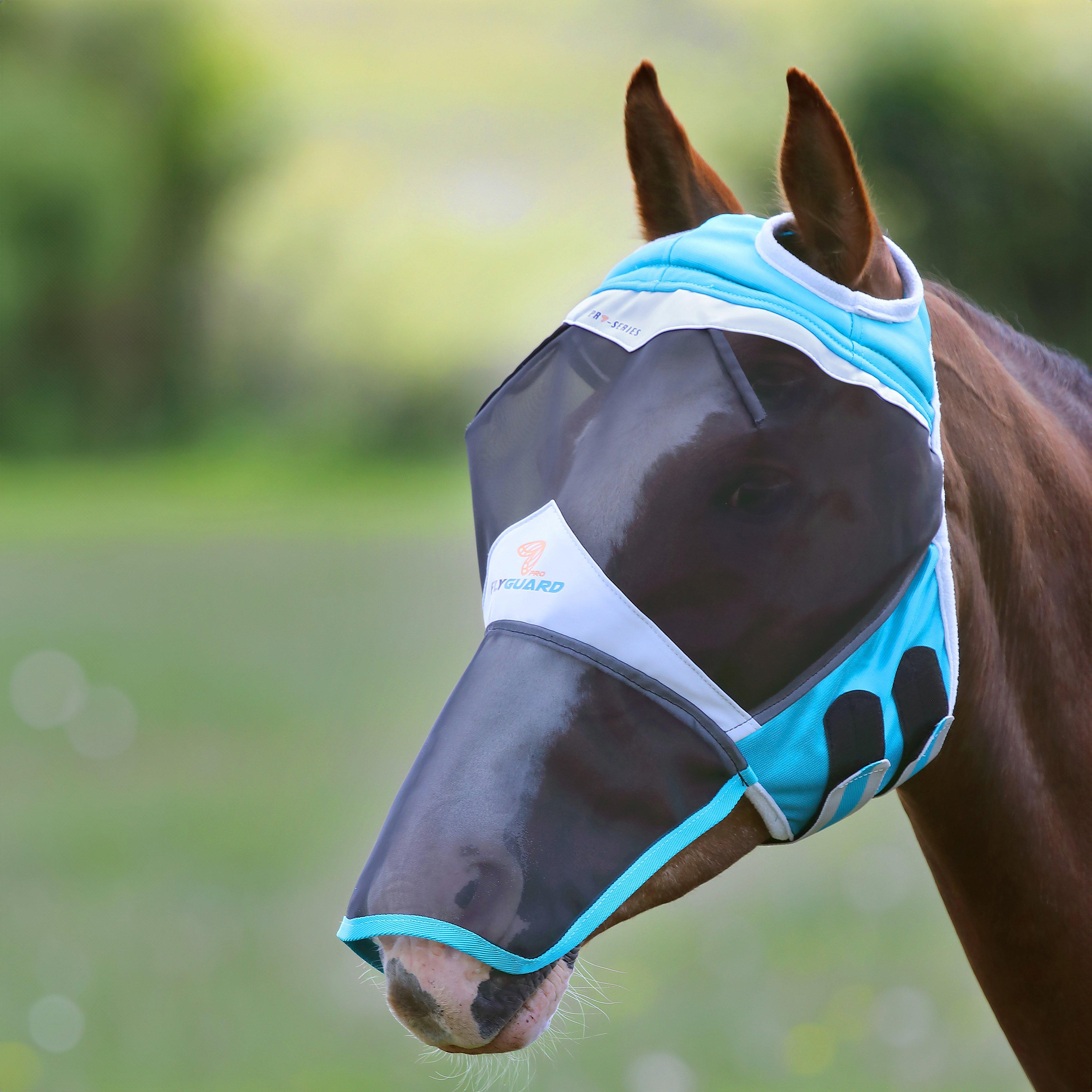 Image of Shires Fine Mesh Fly Veil with Ear and Nose, Blue