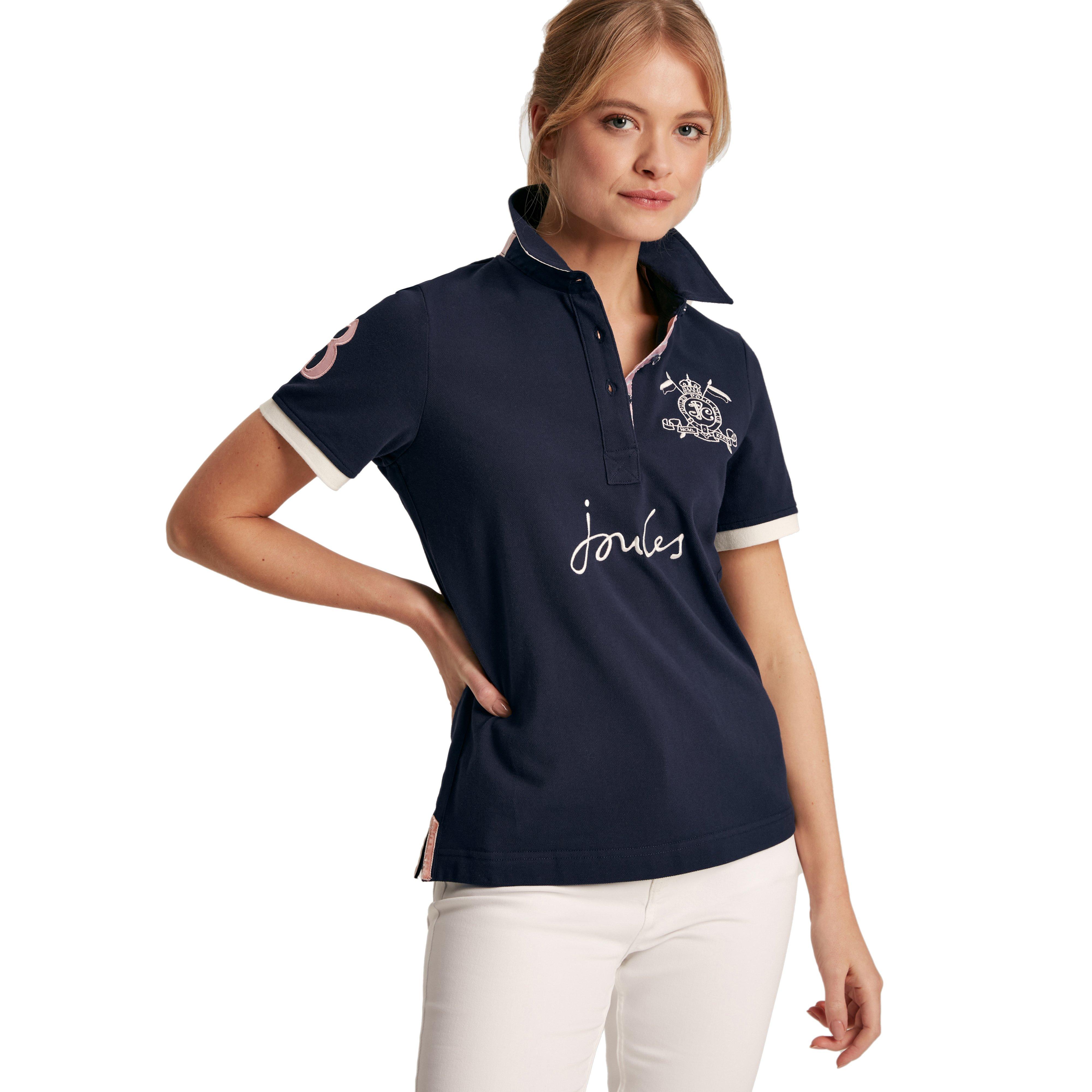 Womens Beaufort Short Sleeve Cotton Polo Shirt Navy