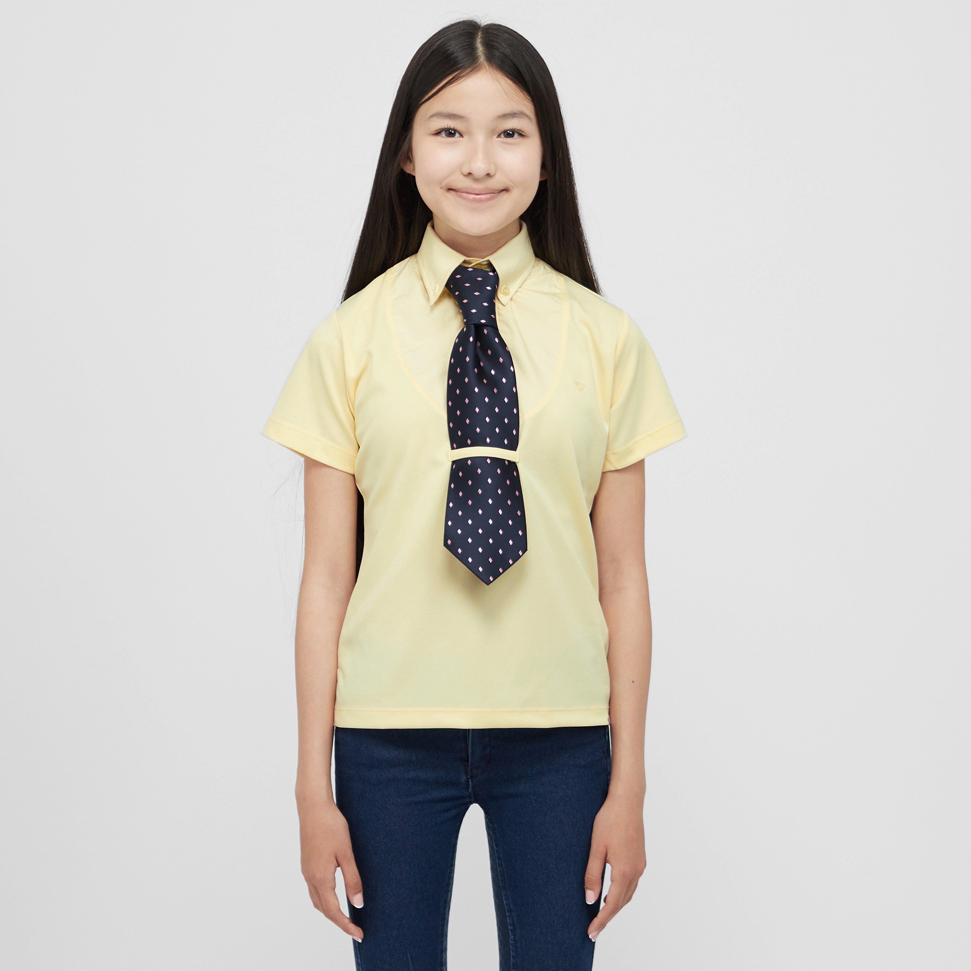 Image of Aubrion Young Rider Short Sleeve Tie Shirt, Yellow