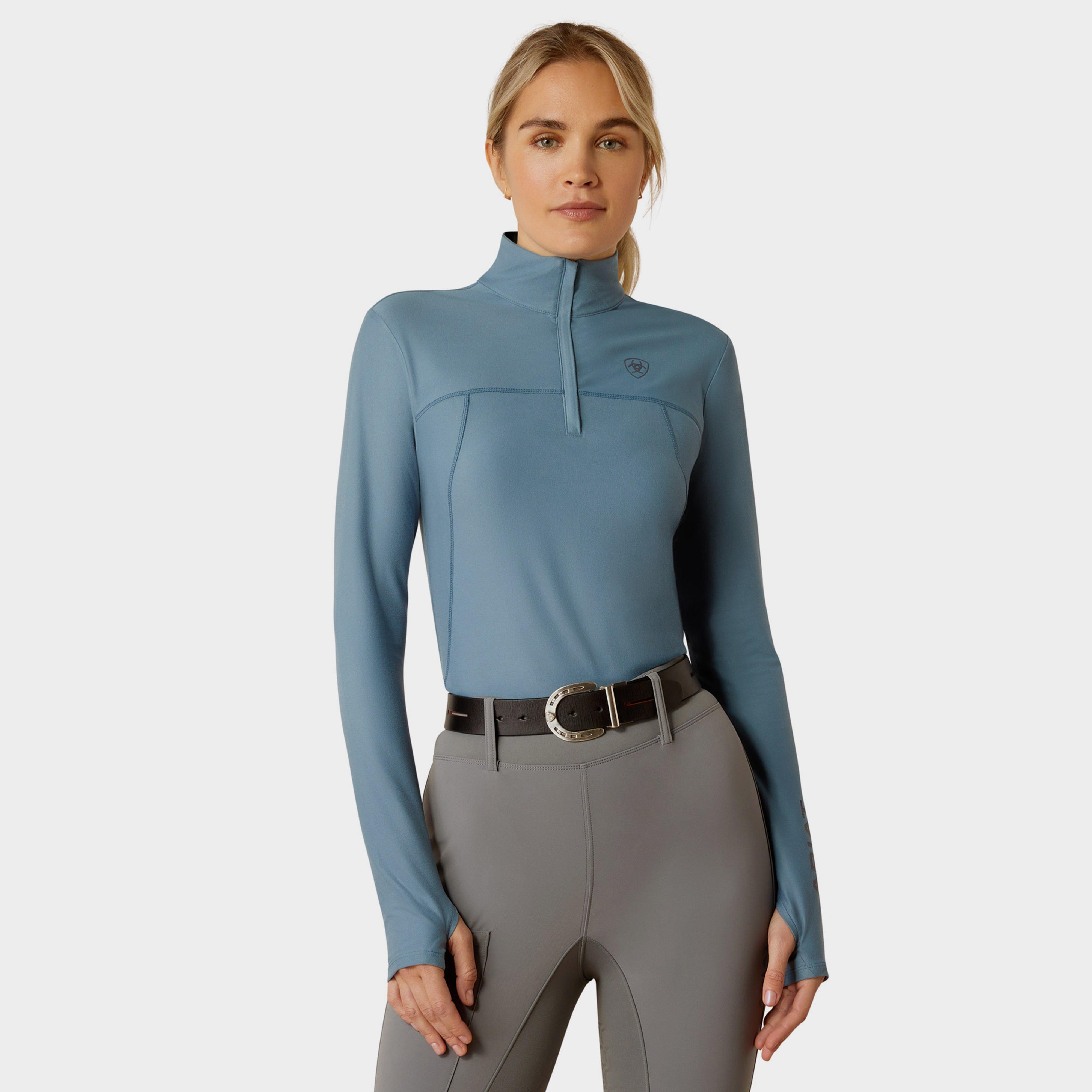 Image of Ariat Womens Lowell 3.0 1/4 Zip Base Layer Bluestone