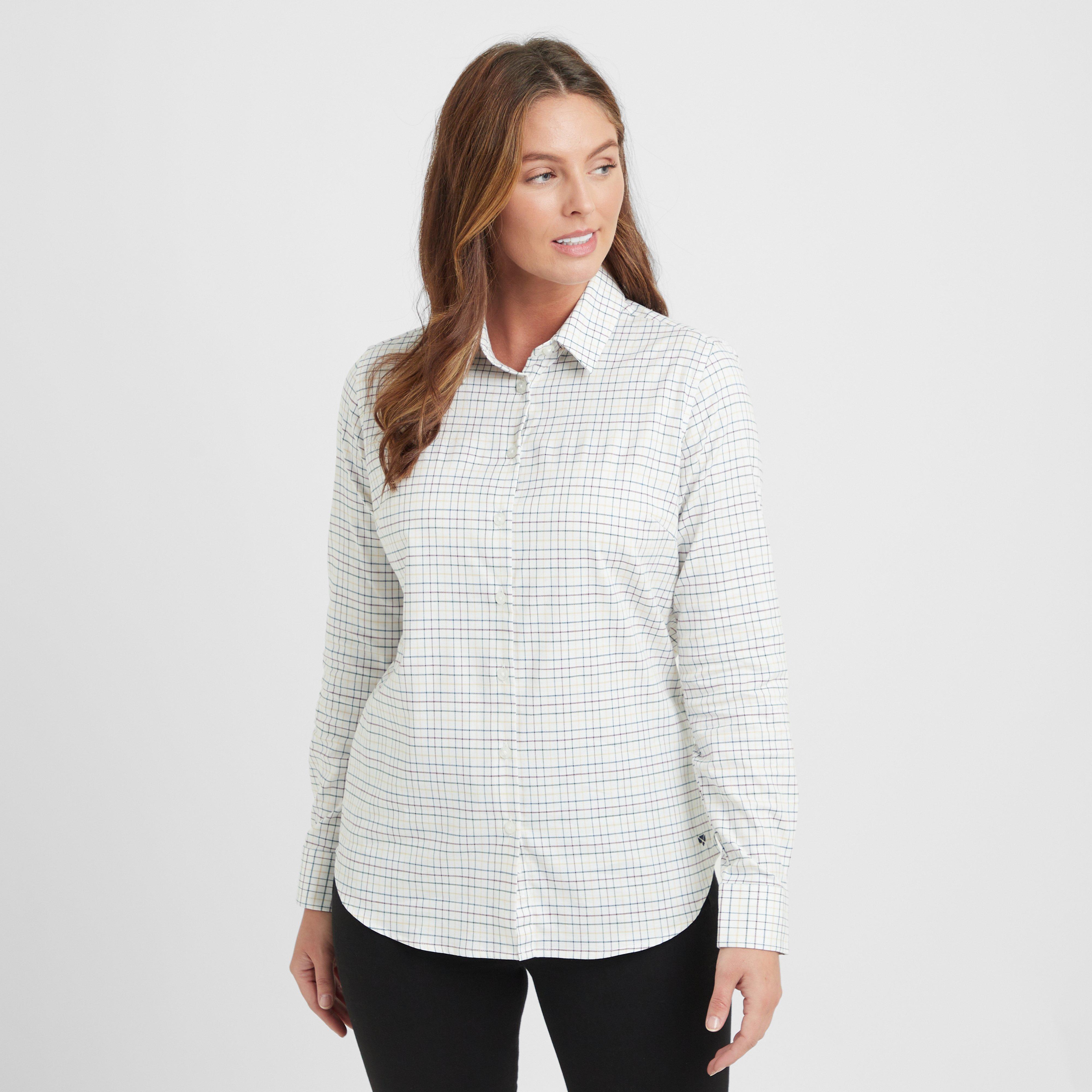 Image of Hoggs of Fife Womens Callie Twill Shirt White/Green/Yellow/Red, White
