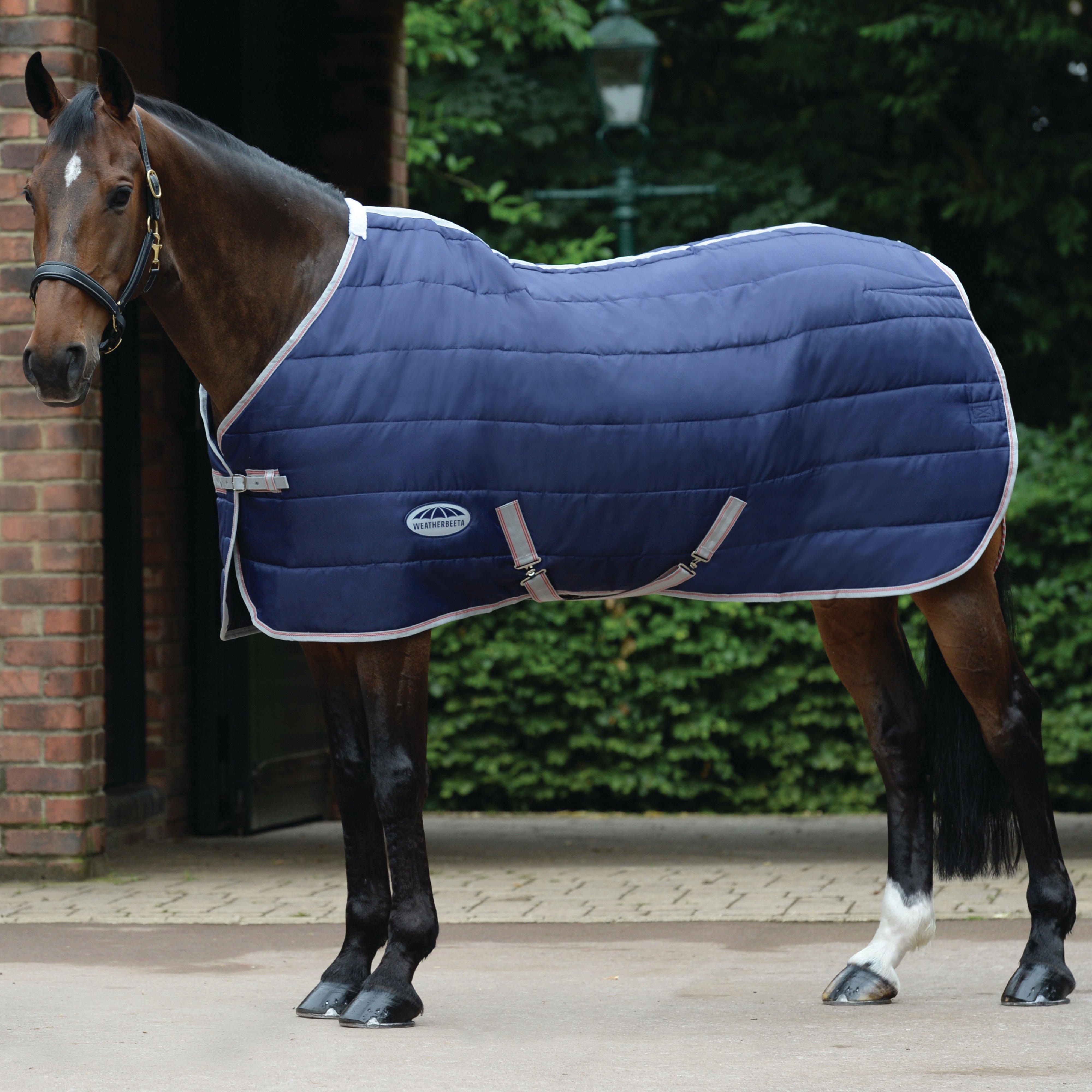 Image of WeatherBeeta ComFiTec 210D Channel Quilt Standard Neck Medium Stable Rug, Navy