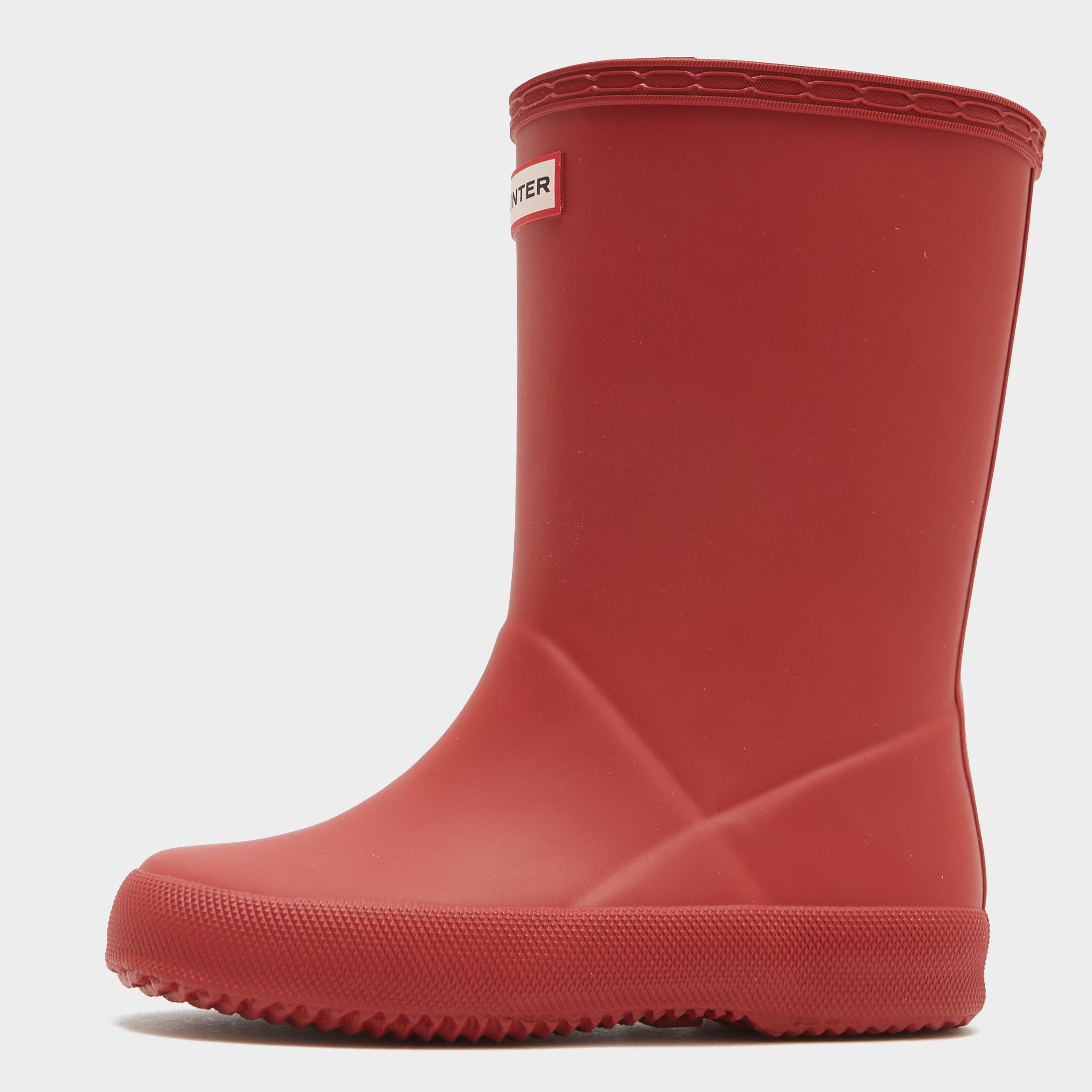 Image of Hunter Kids First Classic Wellington Boots Military Red 1