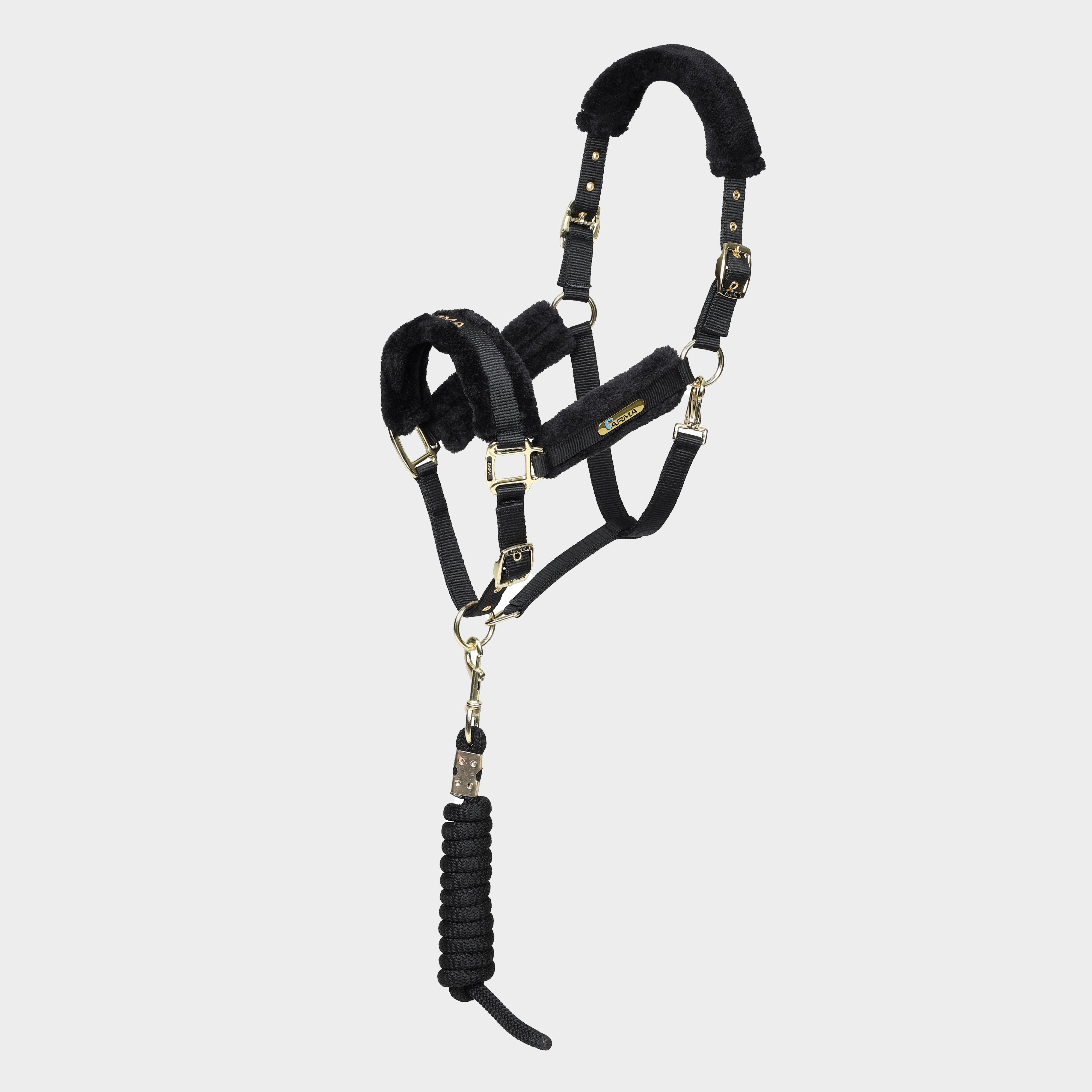 Image of Arma Logo Headcollar & Lead Rope Black, Black