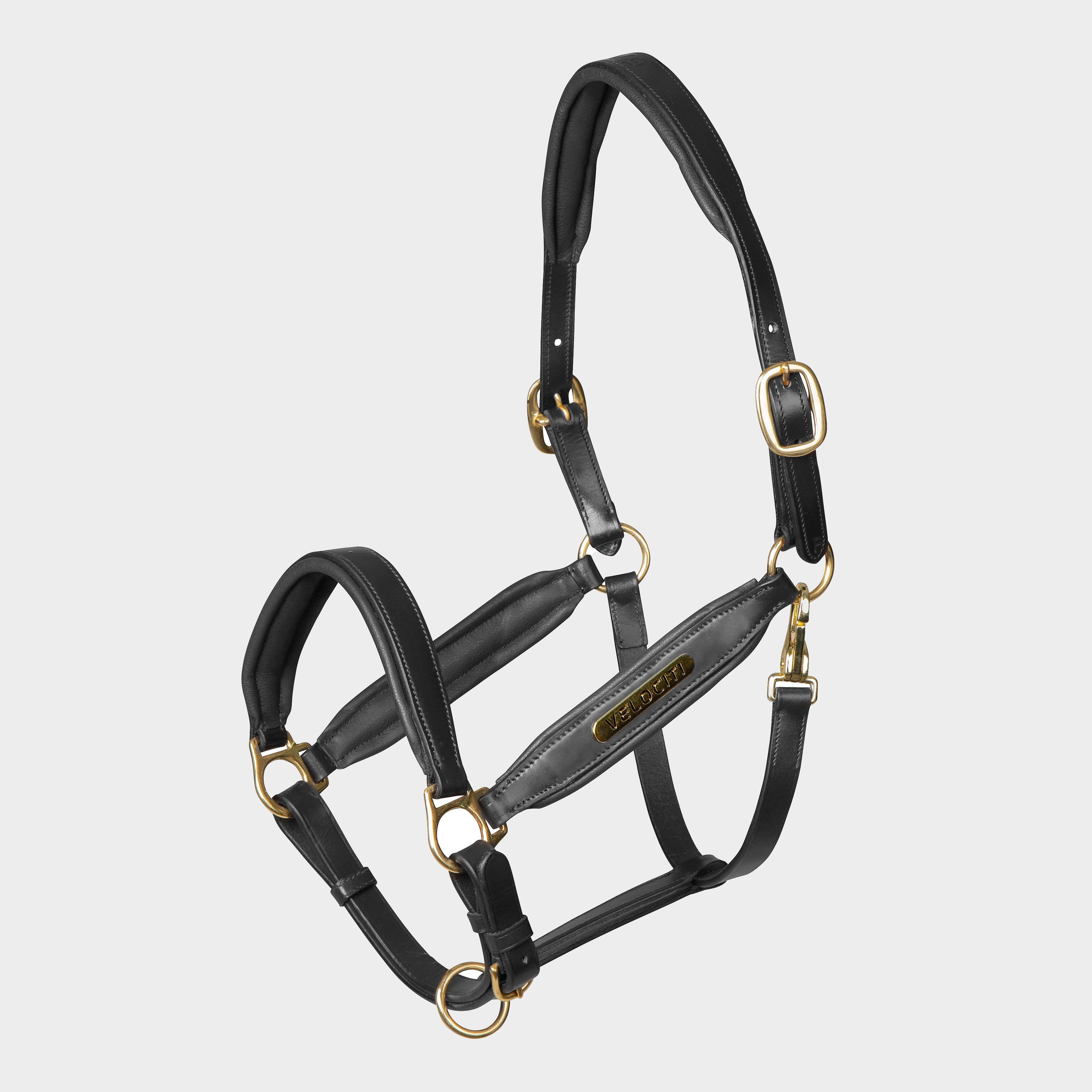 Image of Velociti Gara Leather Headcollar, Black