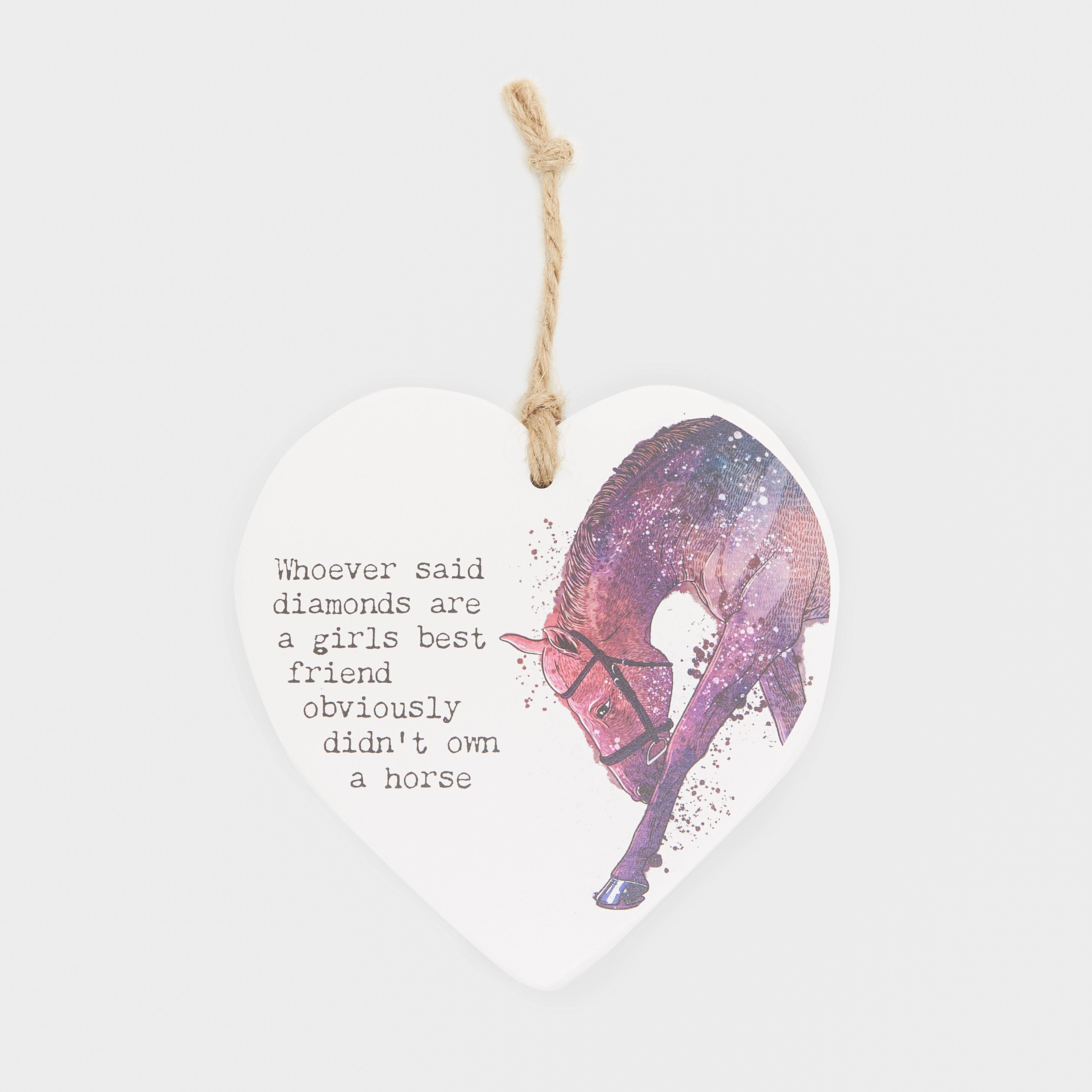 Image of Platinum Ceramic Heart Diamonds Hanging Plaque, Multi Coloured