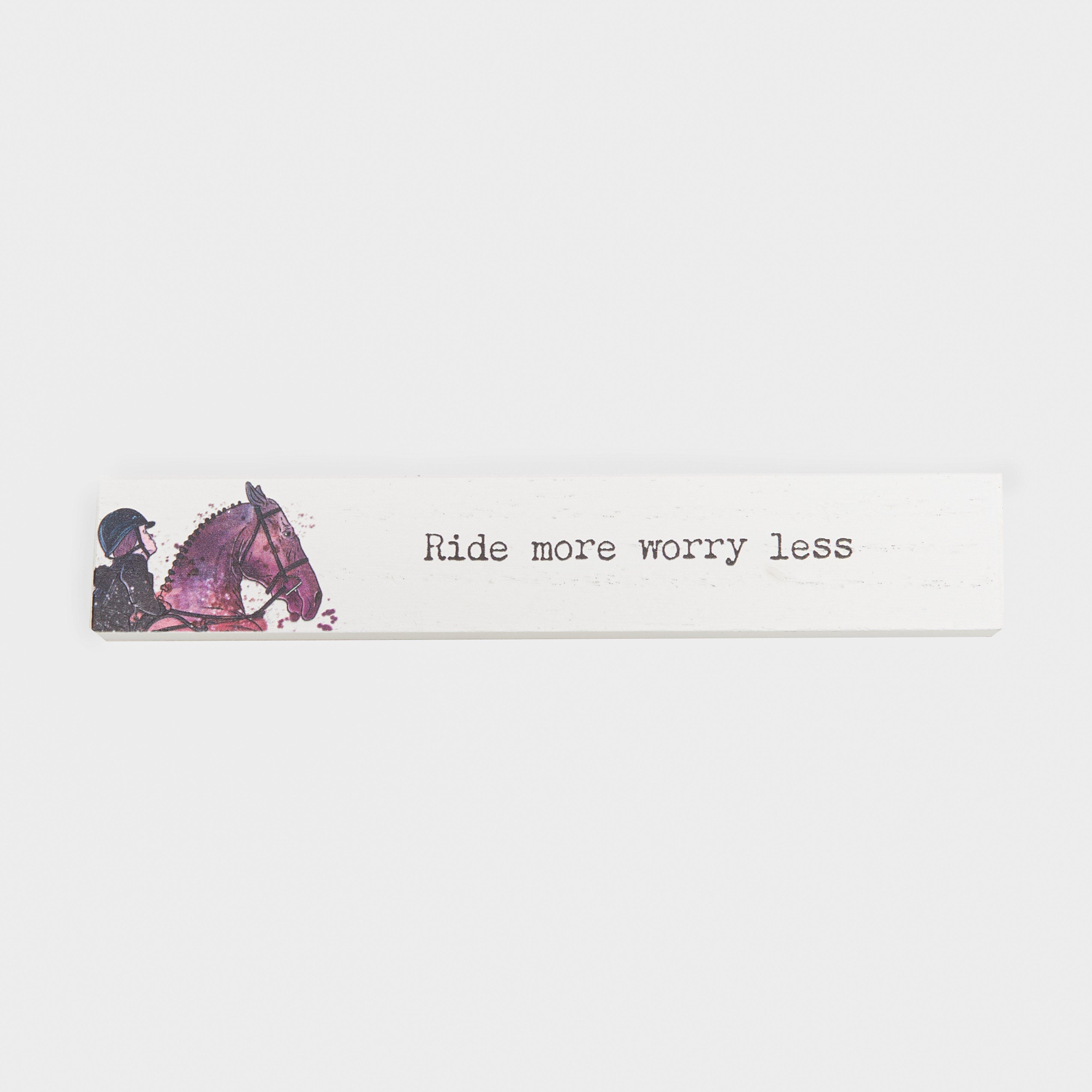 Image of Platinum Ride More Worry Less Momento Block, White