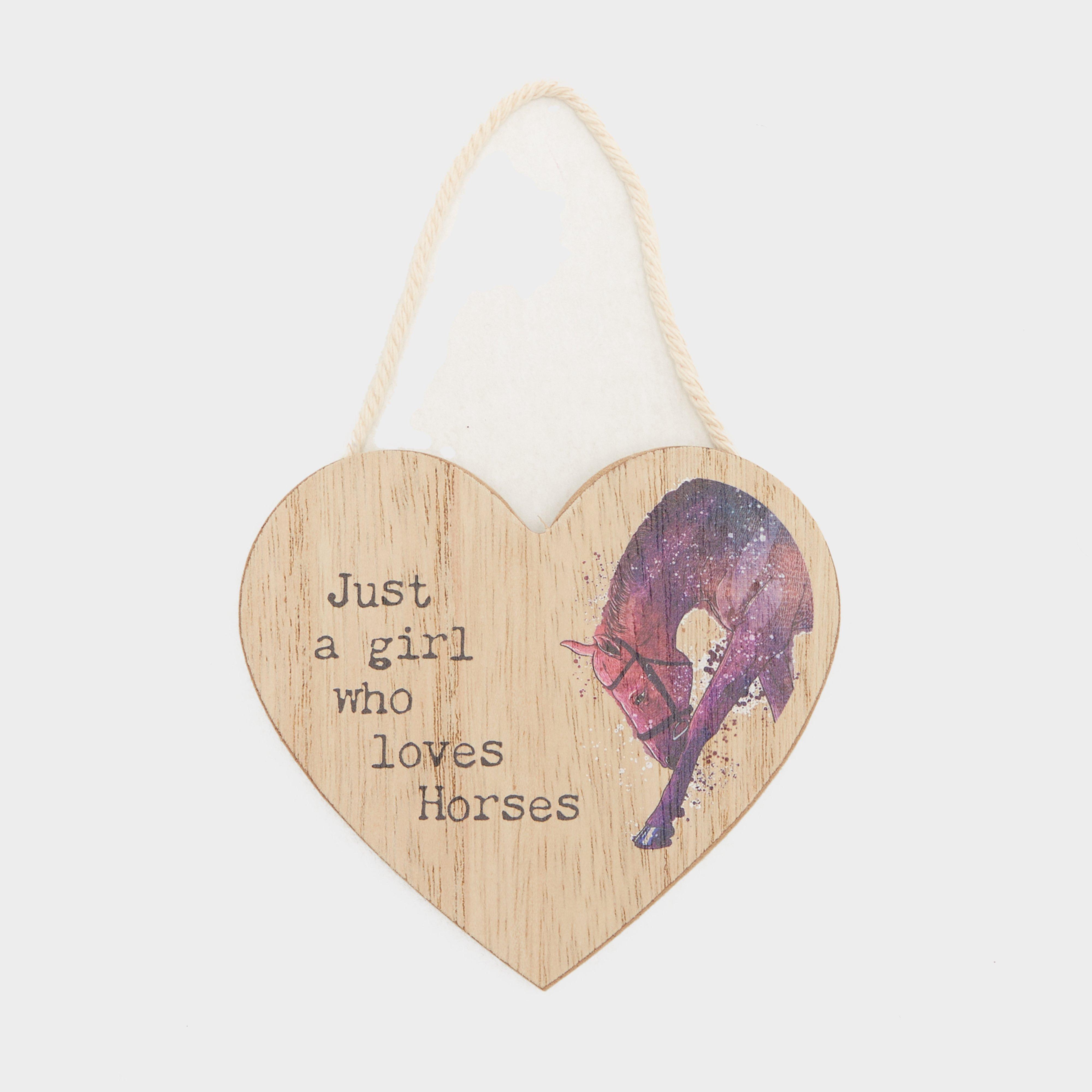 Image of Platinum Small Girl Who Loves Horses Hanging Plaque, Multi Coloured