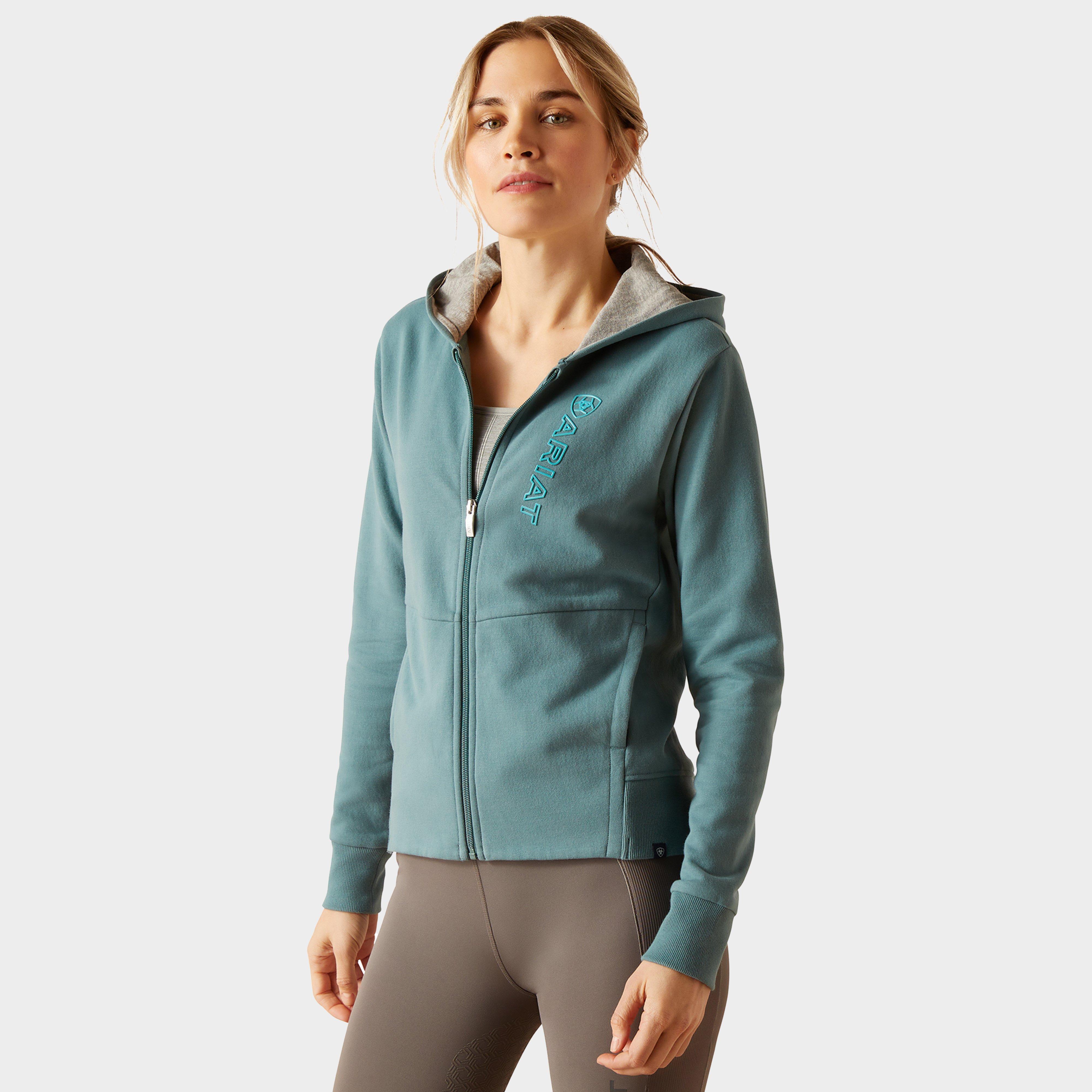 Image of Ariat Womens Team Logo Full Zip Hoodie, Blue