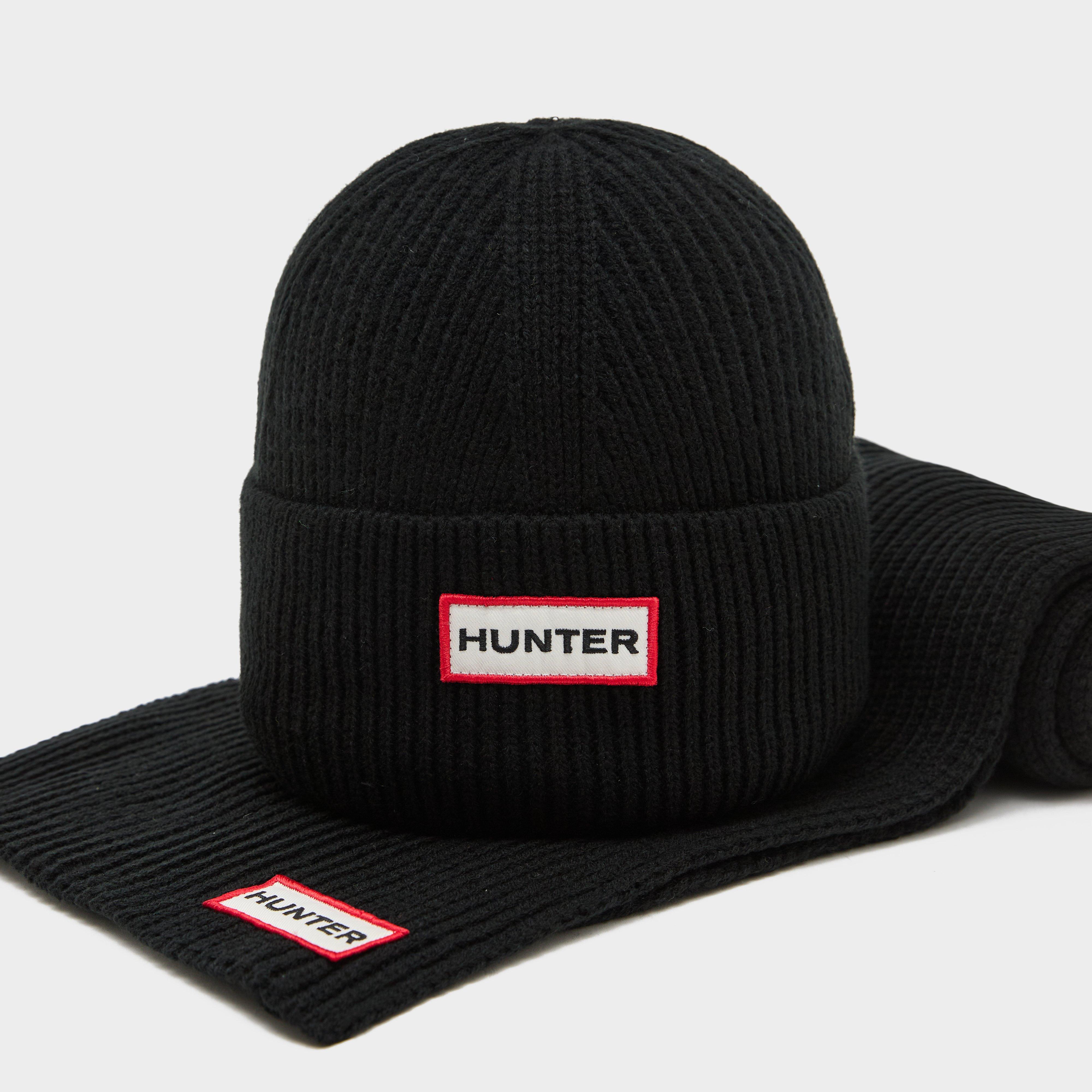 Image of Hunter Unisex Jura Scarf and Beanie Boxset, Black