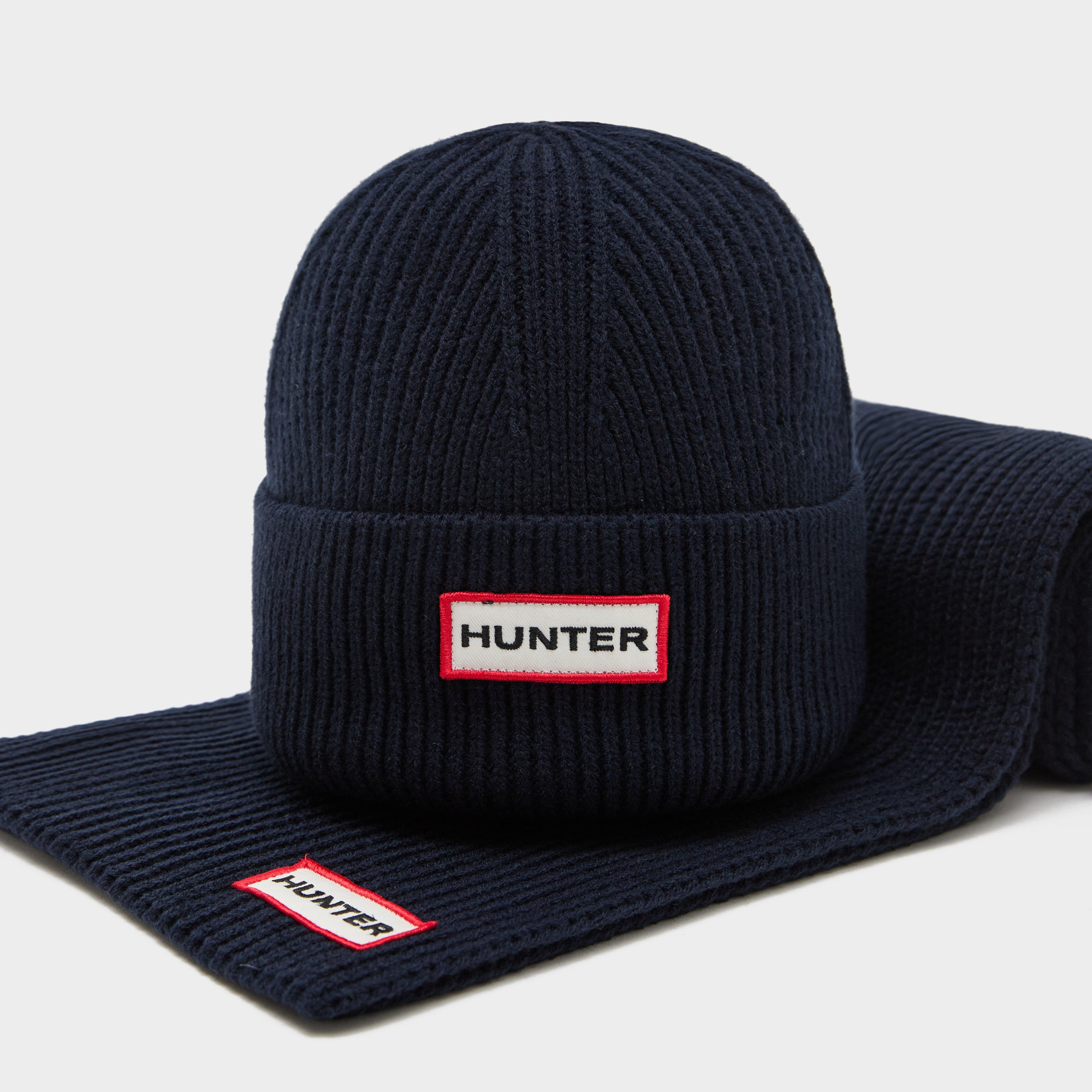 Image of Hunter Unisex Jura Scarf and Beanie Box Set, Navy