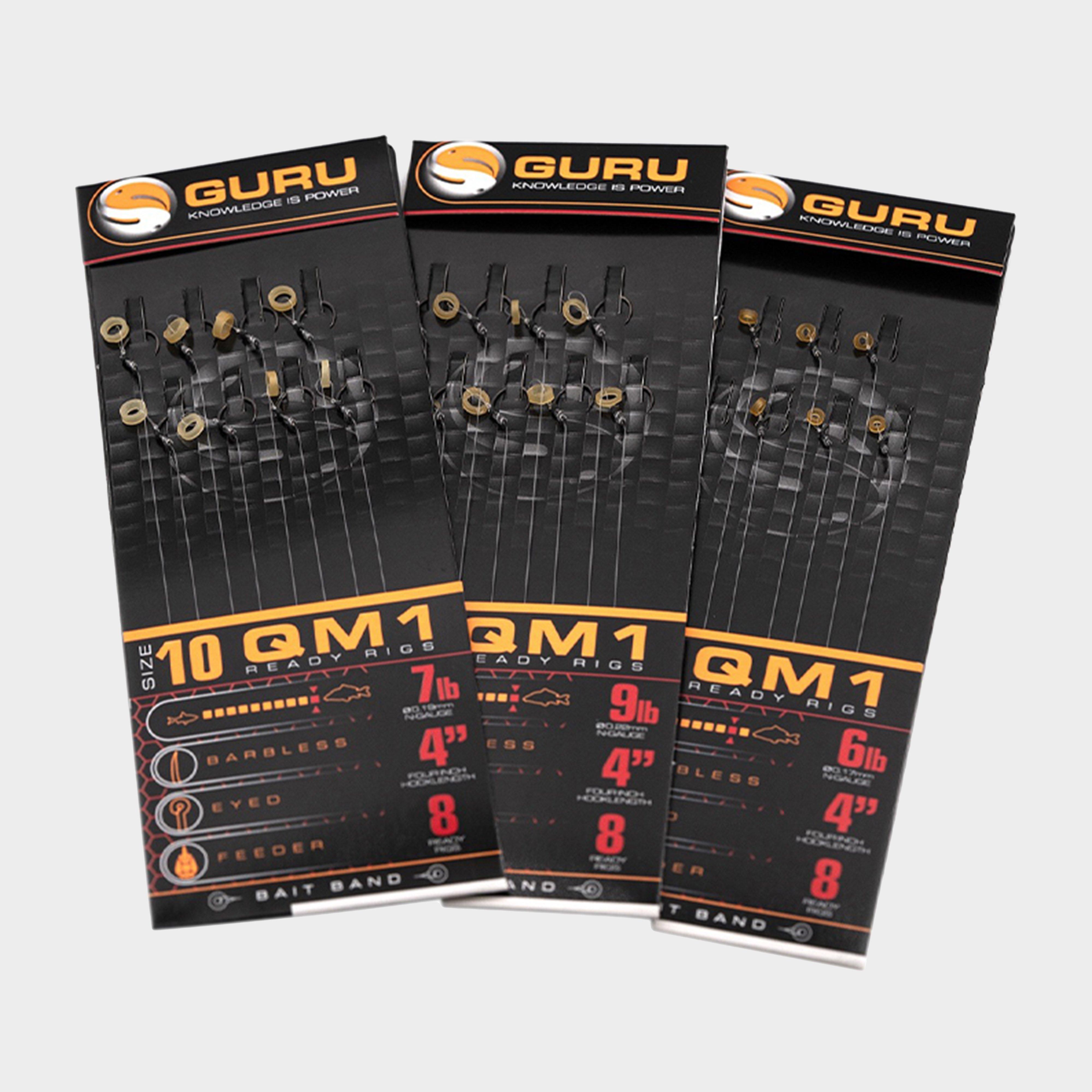 Image of GURU QM1 Bait Band Fishing Ready Rig 4 Inch Size 14, Multi Coloured