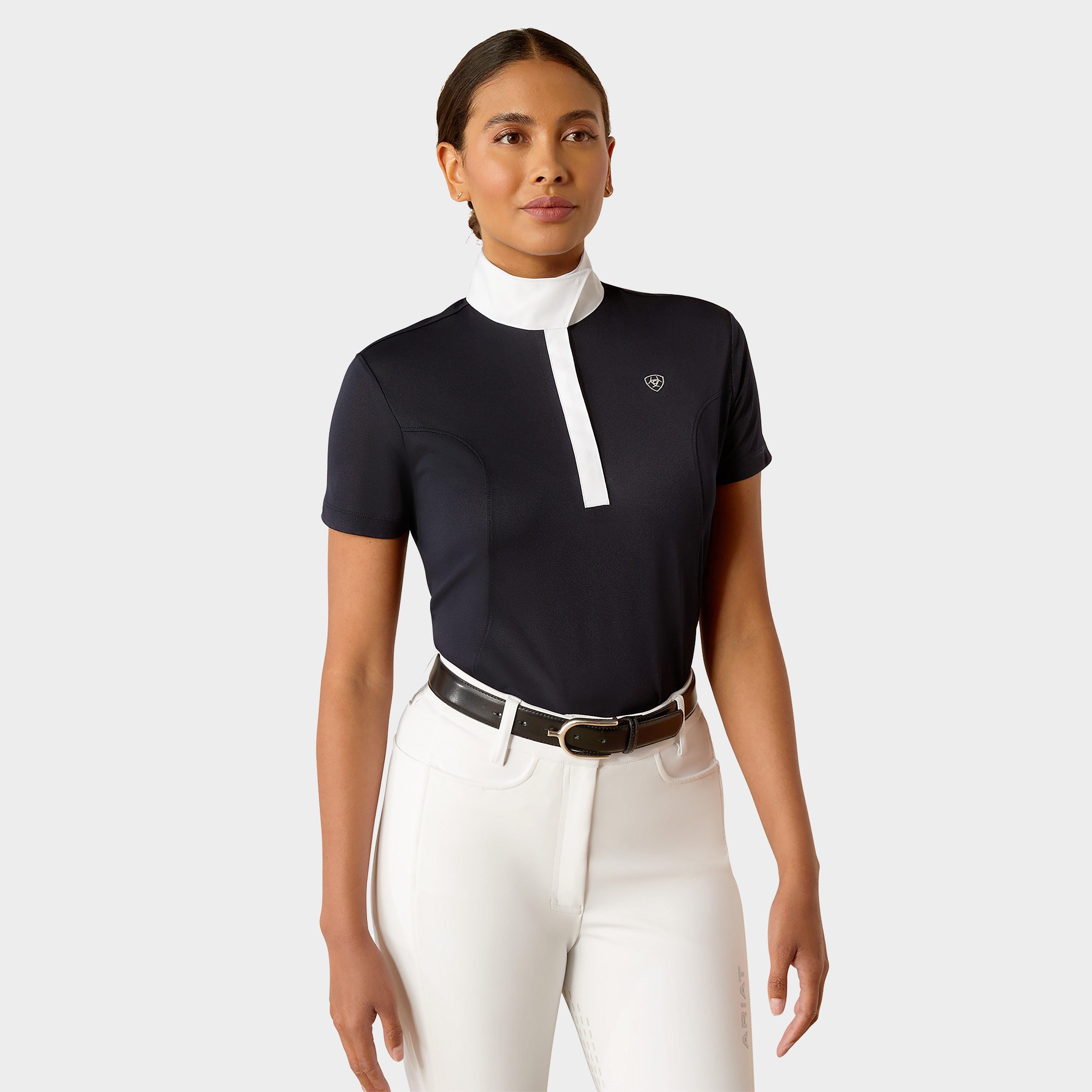Image of Ariat Womens Aptos Short Sleeved Show Shirt, Blue