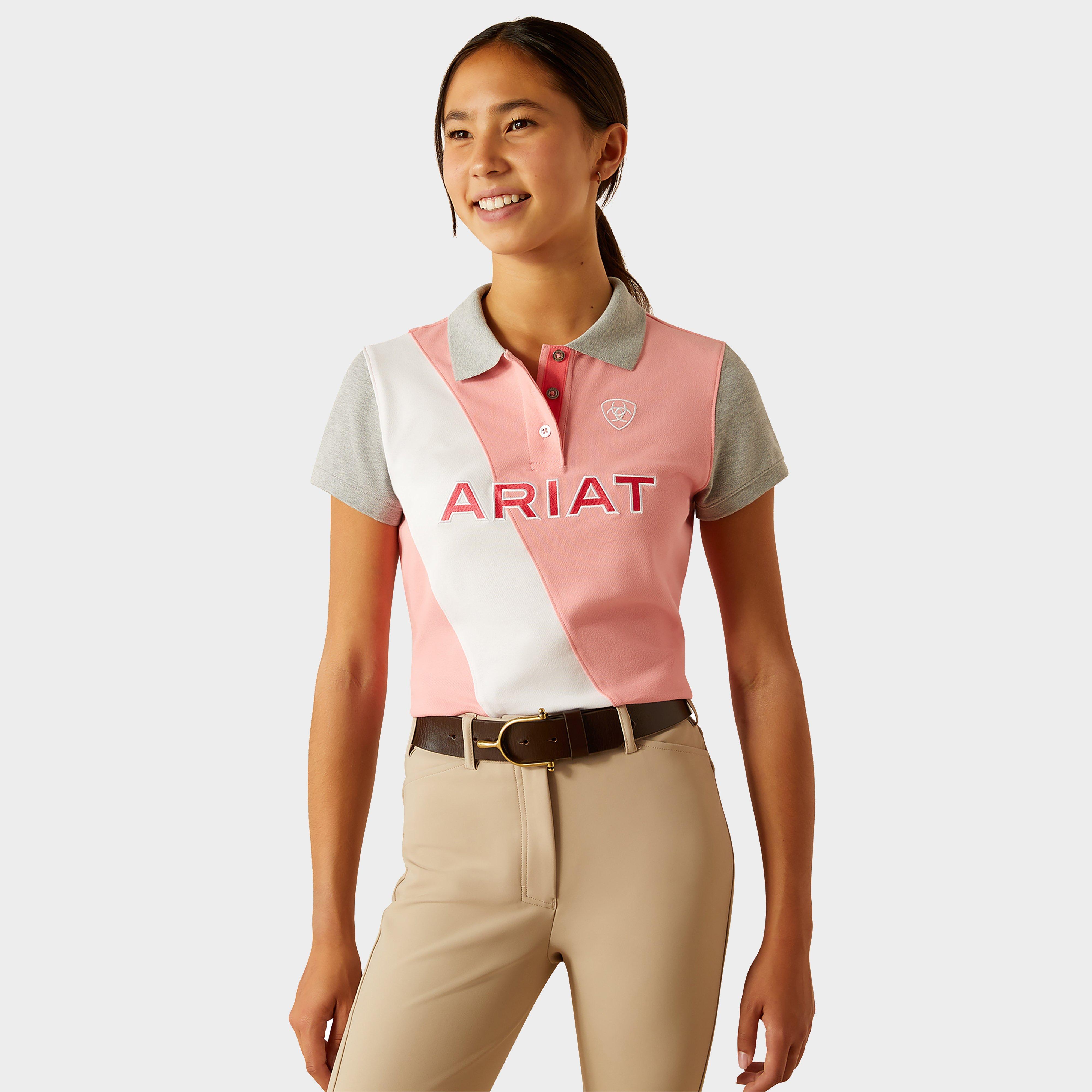 Image of Ariat Kids Taryn Short Sleeved Polo Shirt, Pink