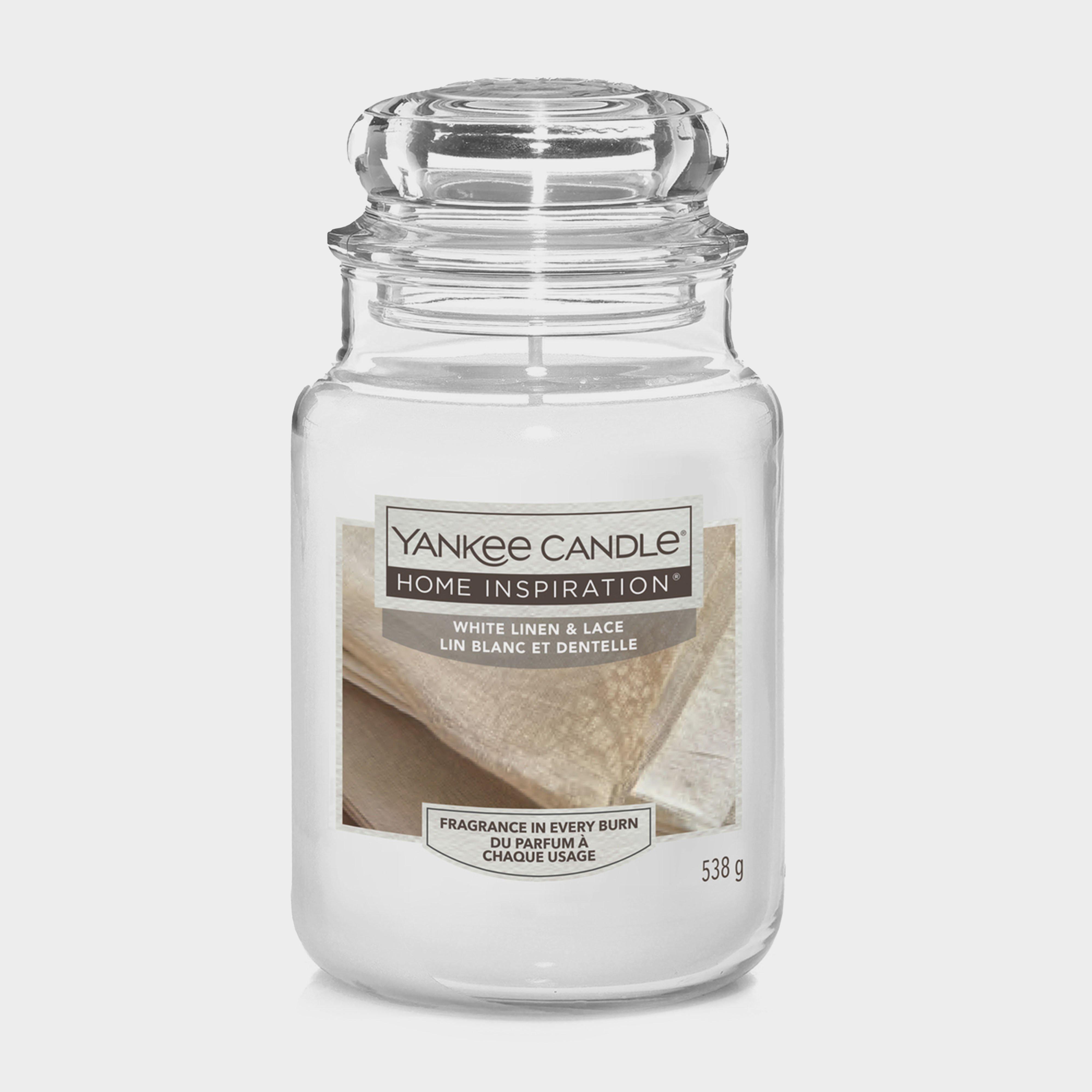 Image of Yankee candle White Linen & Lace Large Jar, White