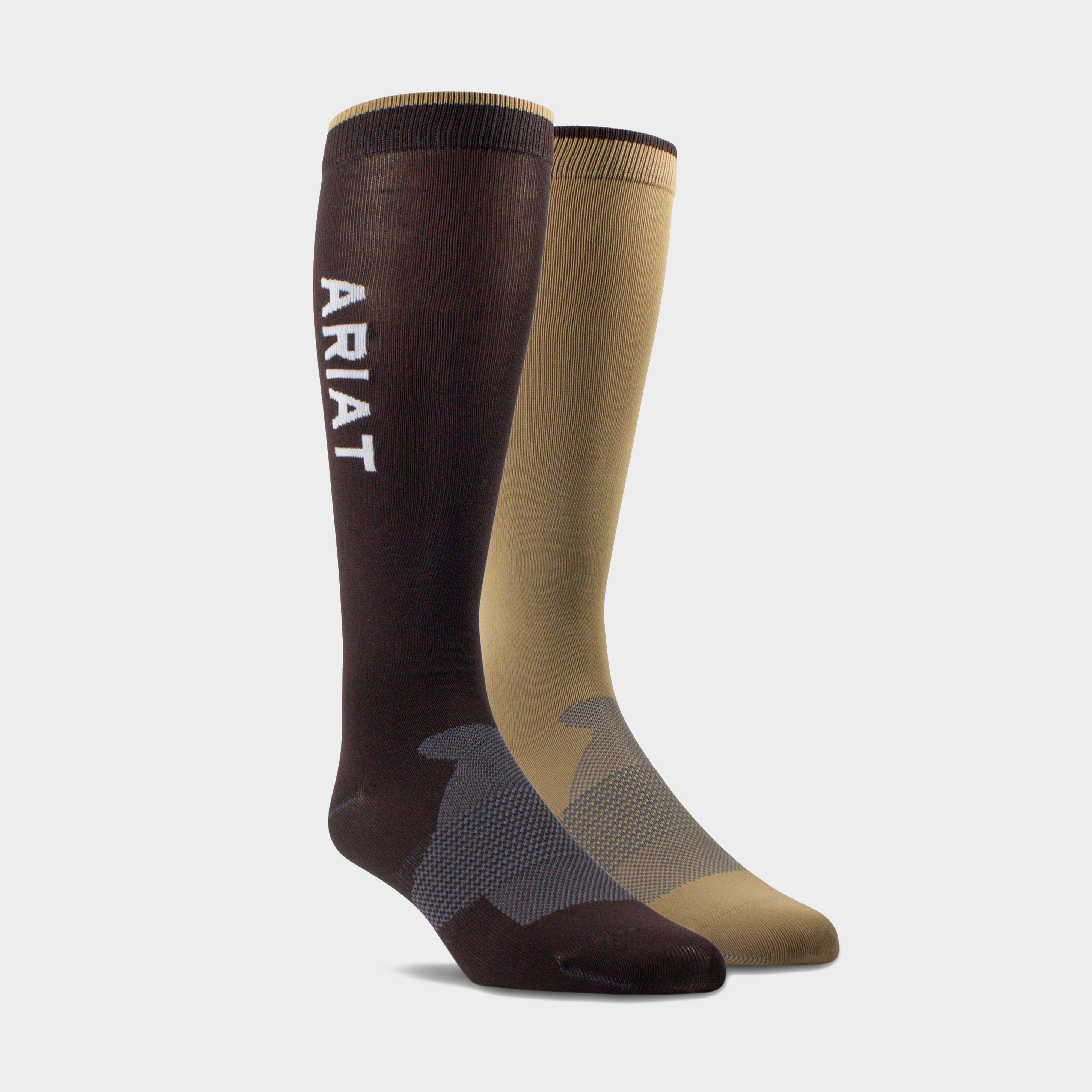 Image of Ariat Unisex AriatTEK Essential Performance Sock 2 Pack, Brown