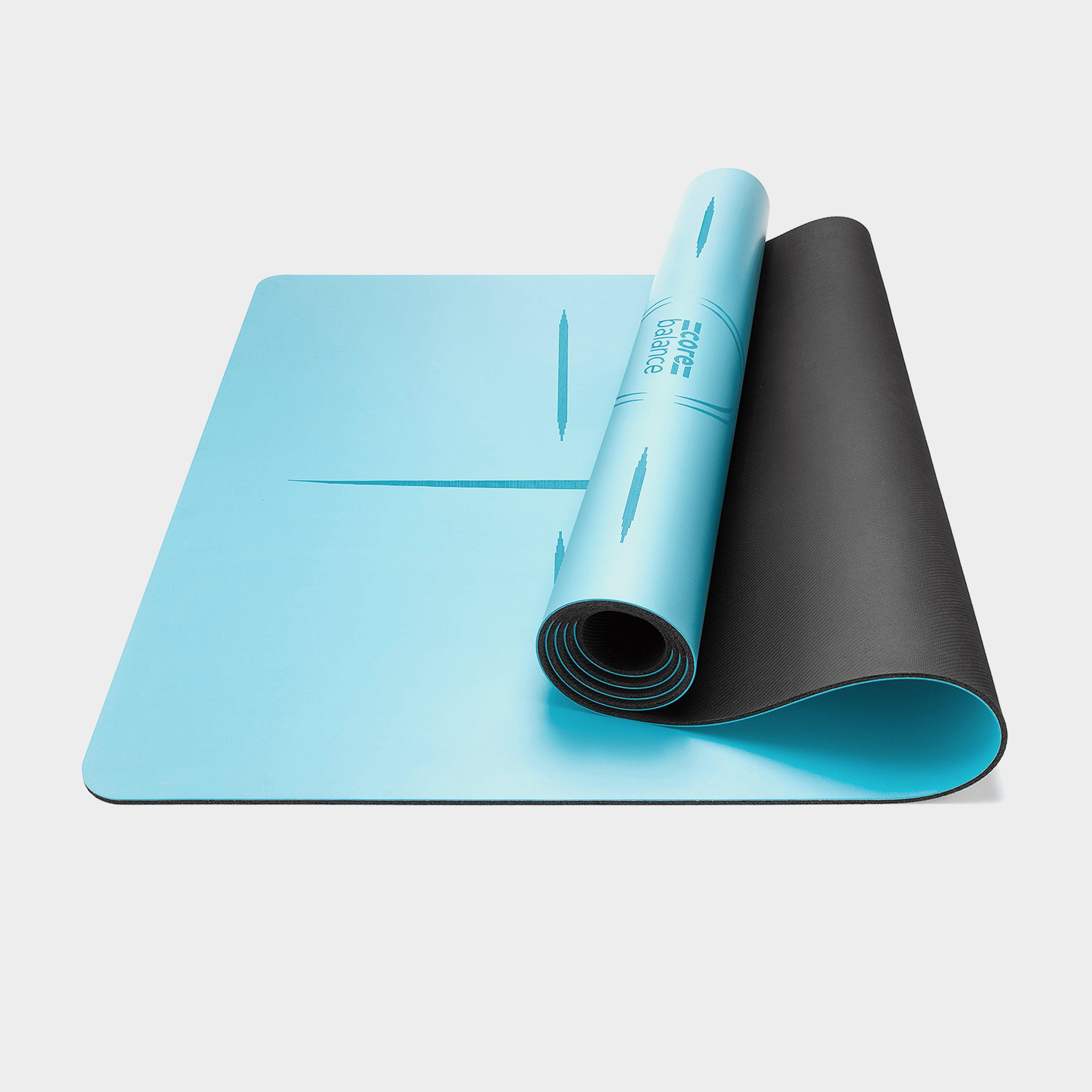 Core Balance TPE Non Slip 6mm Foam Yoga Mat with Body Alignment Lines ...