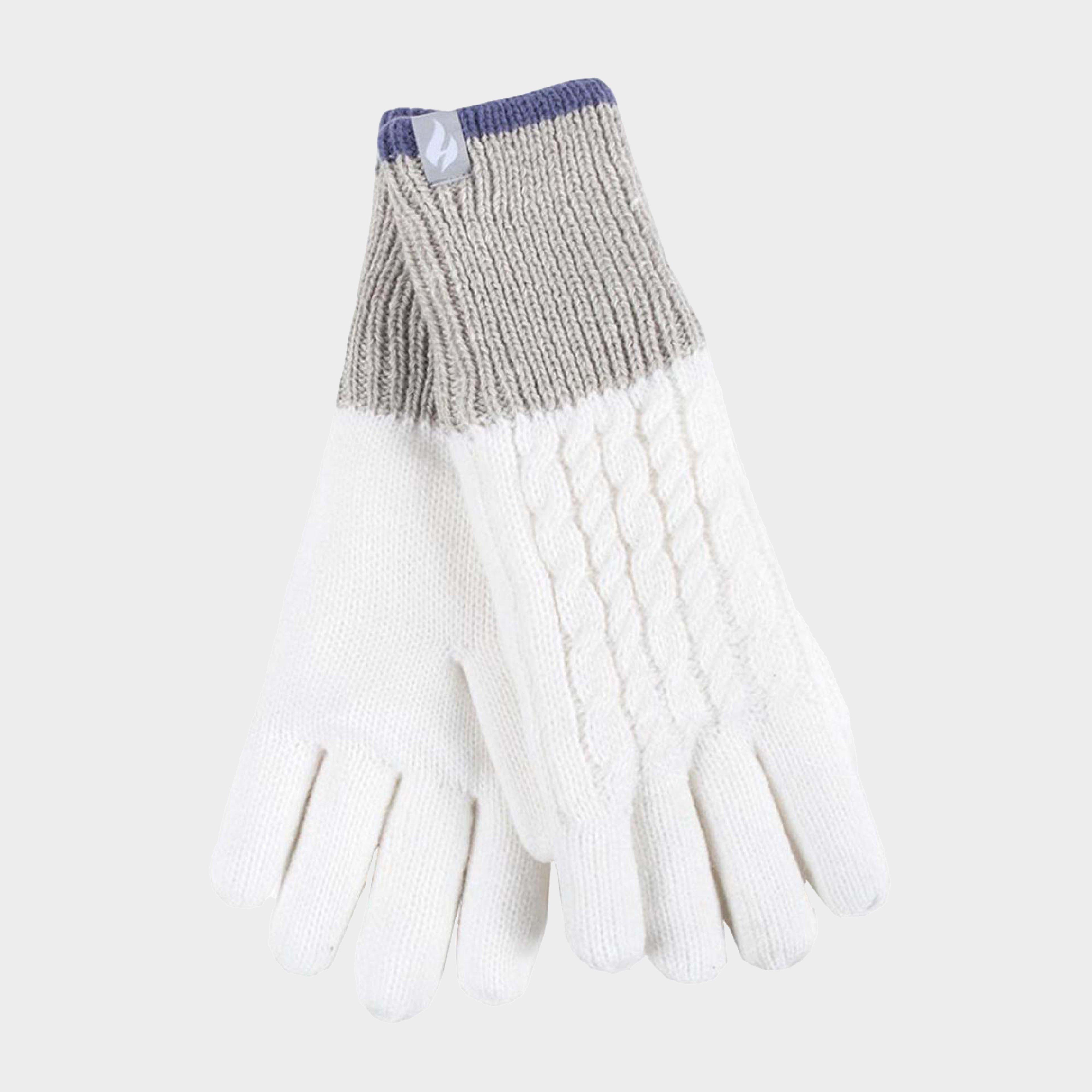 Image of Heat Holders Womens Patterned Fleece Lined Warm Thermal Gloves For Winter, Cream