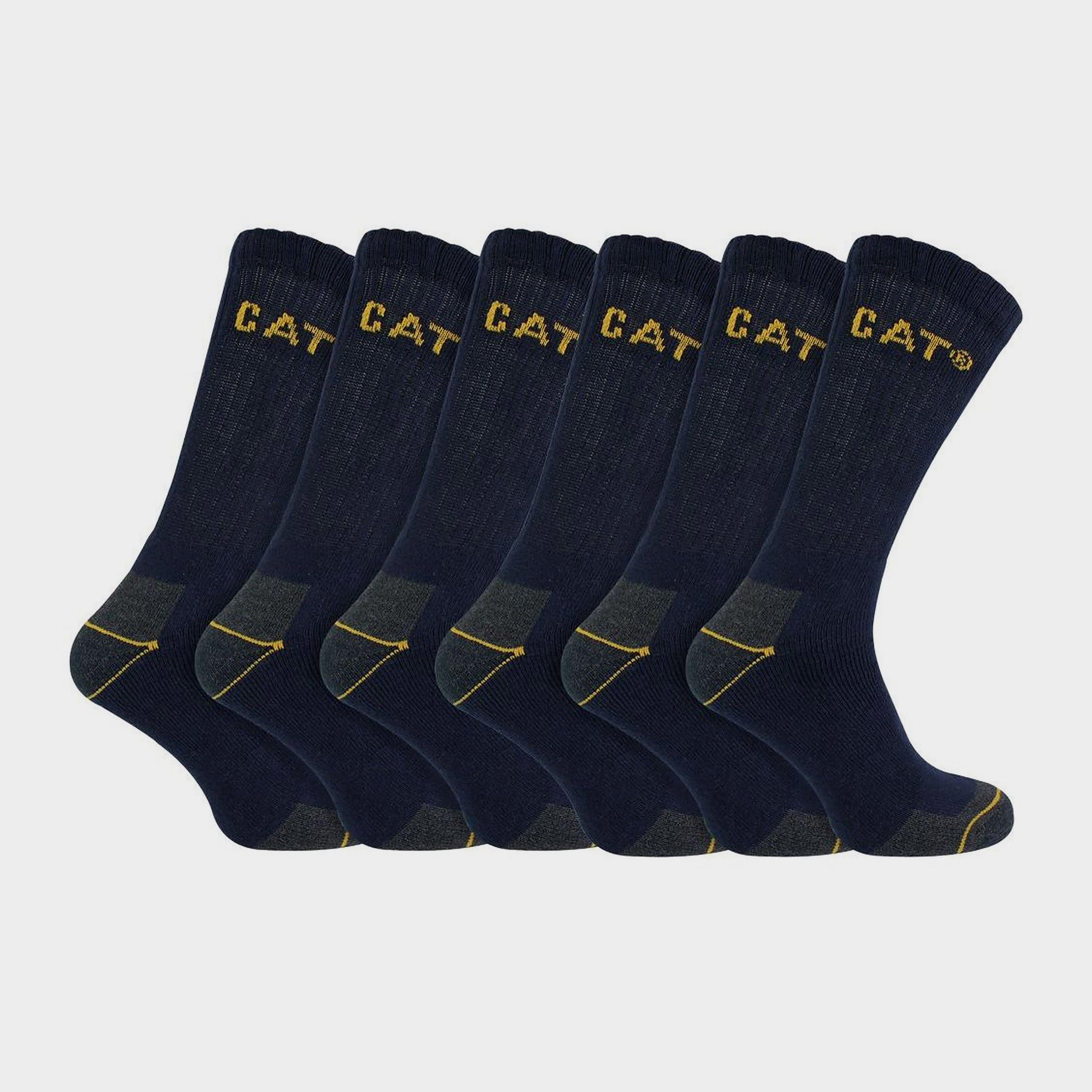 Image of CATERPILLAR Unisex Heavy Duty Work Socks for Steel Toe Caps - 6 Pack, Blue