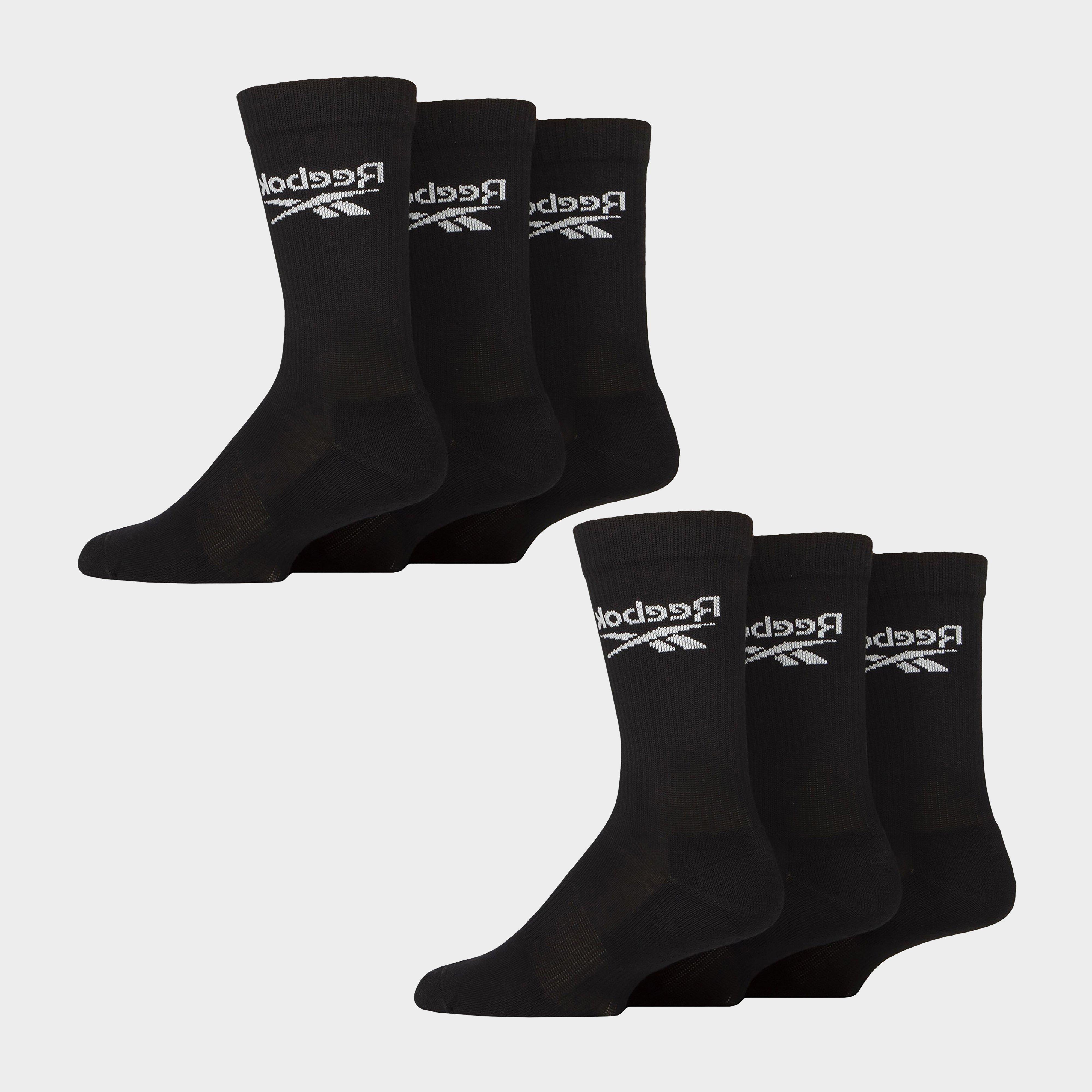 Image of Reebok Unisex Ribbed Sport Breathable Crew Socks, Black