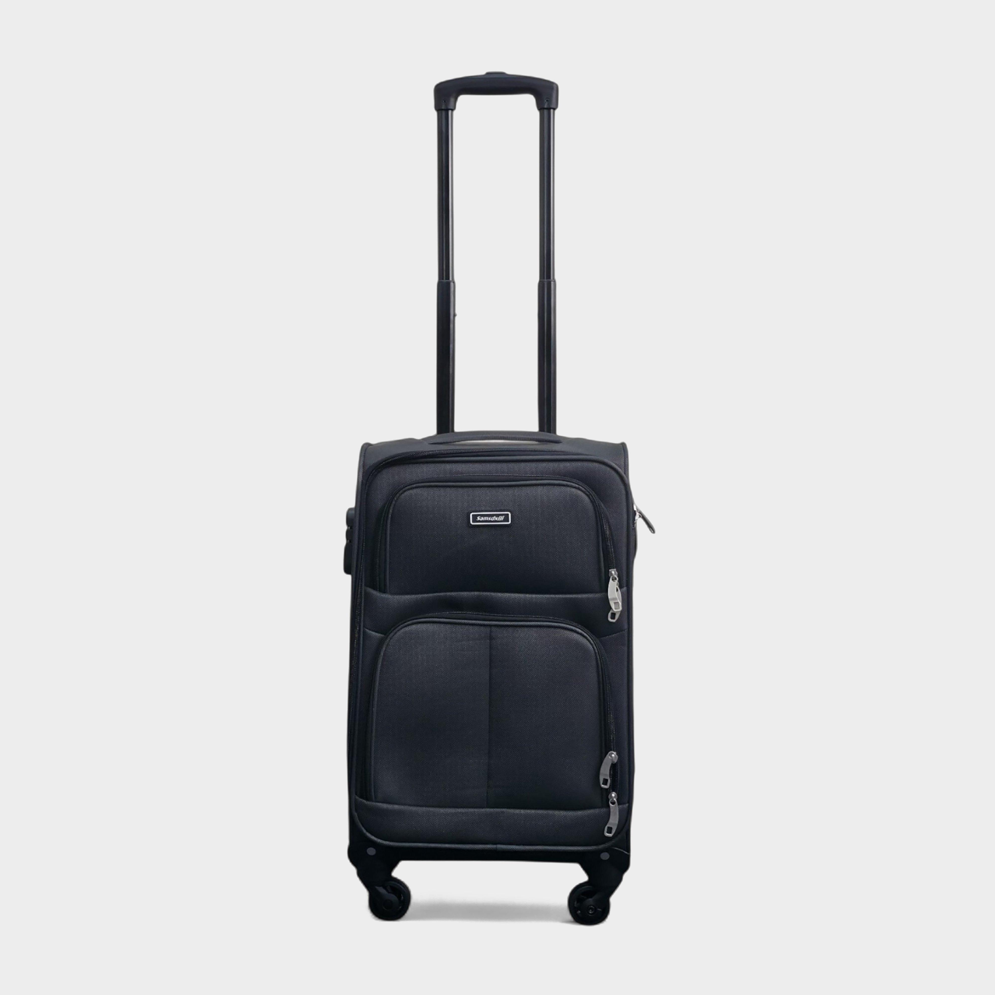 Image of Infinity Leather Soft Shell Lightweight Cabin Suitcase 55 X 33 X 21cm Luggage Suitable For Easyjet, Ryanair, Grey