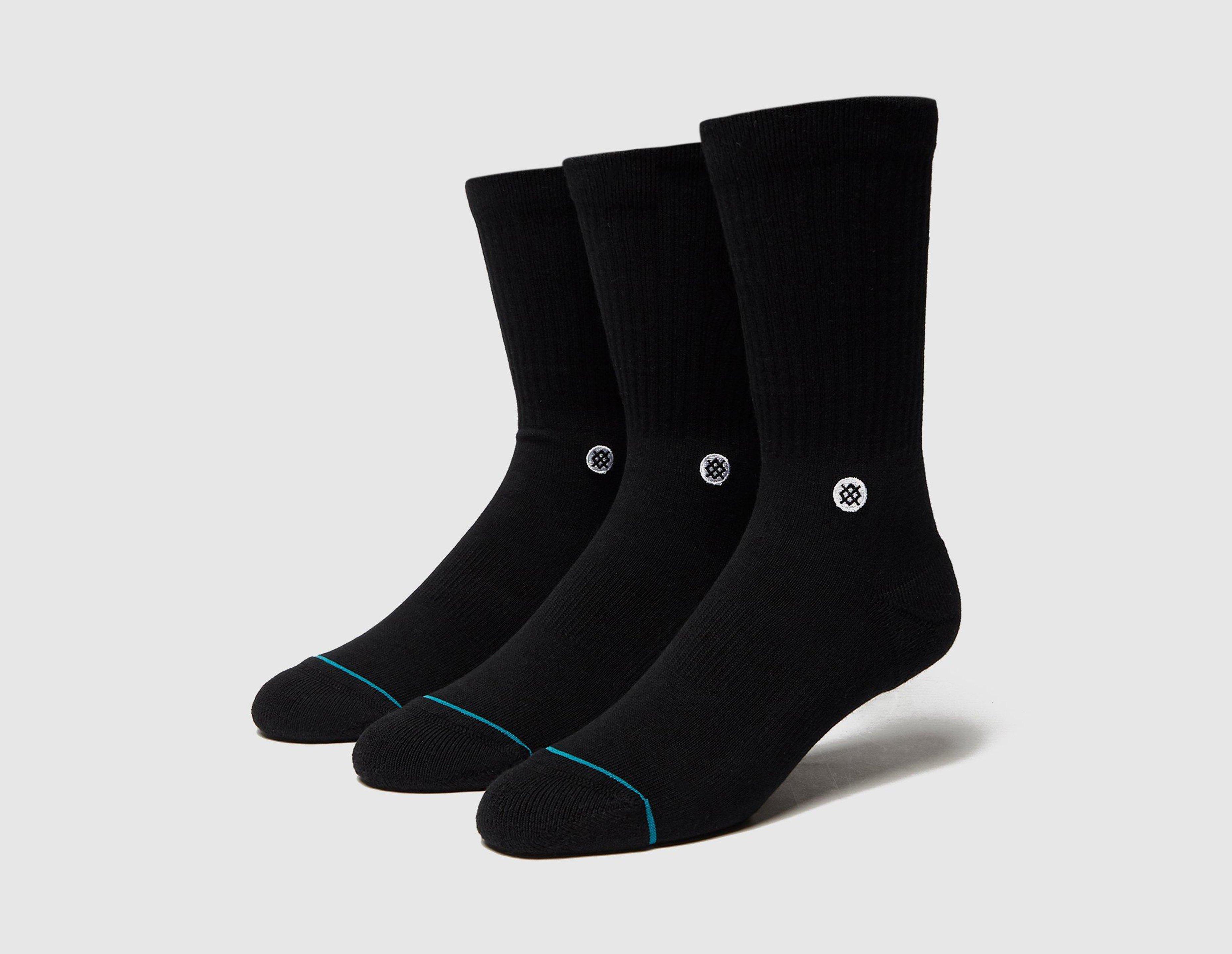 Stance Icon Crew Socks (3-Pack) Black in   Size Large