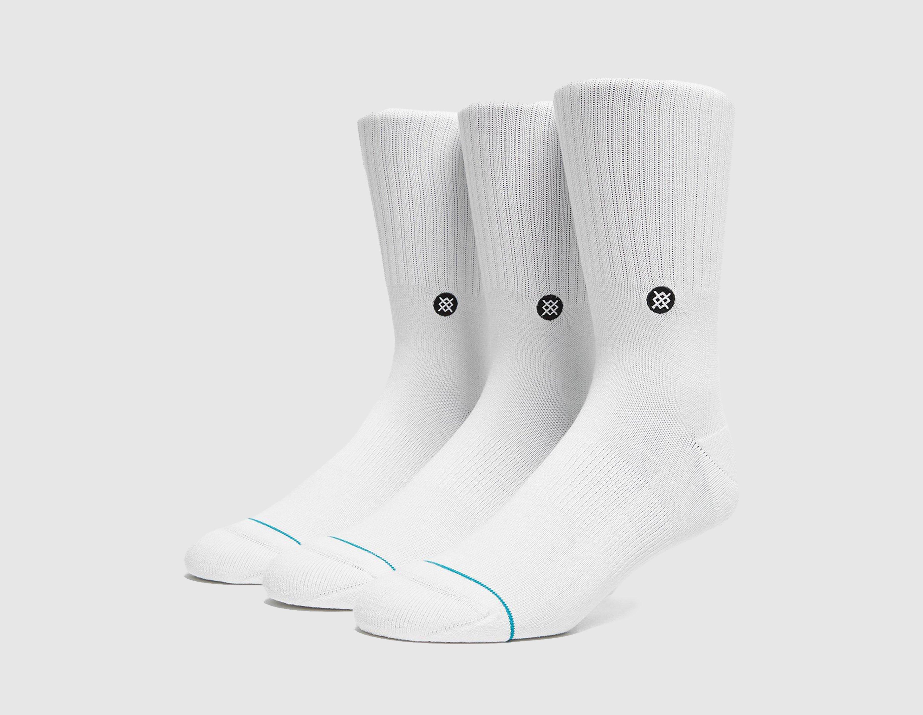 Stance Icon Crew Socks (3-Pack) White in   Size Large