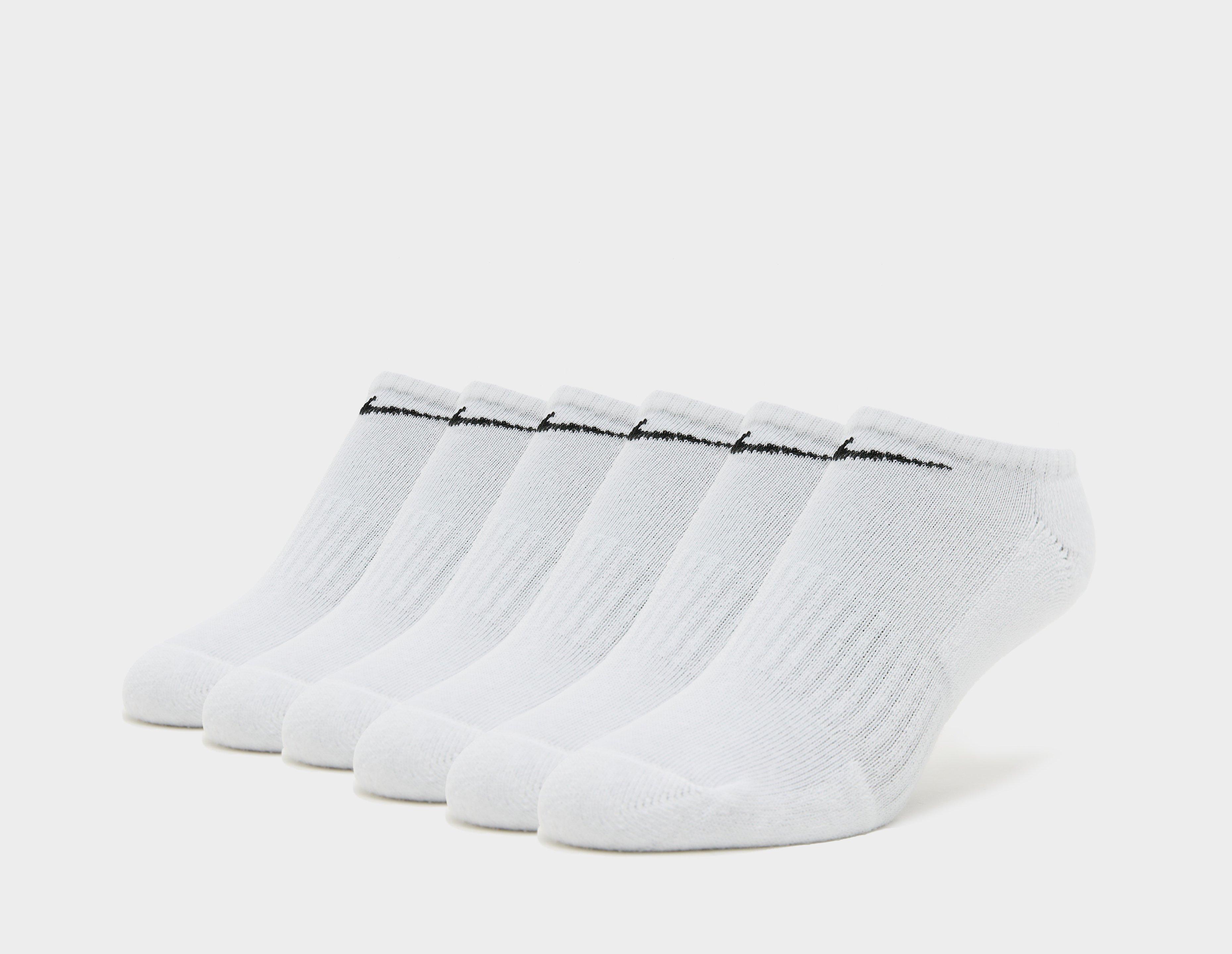 Nike 6-Pack No Show Socks White in   Size 5-8