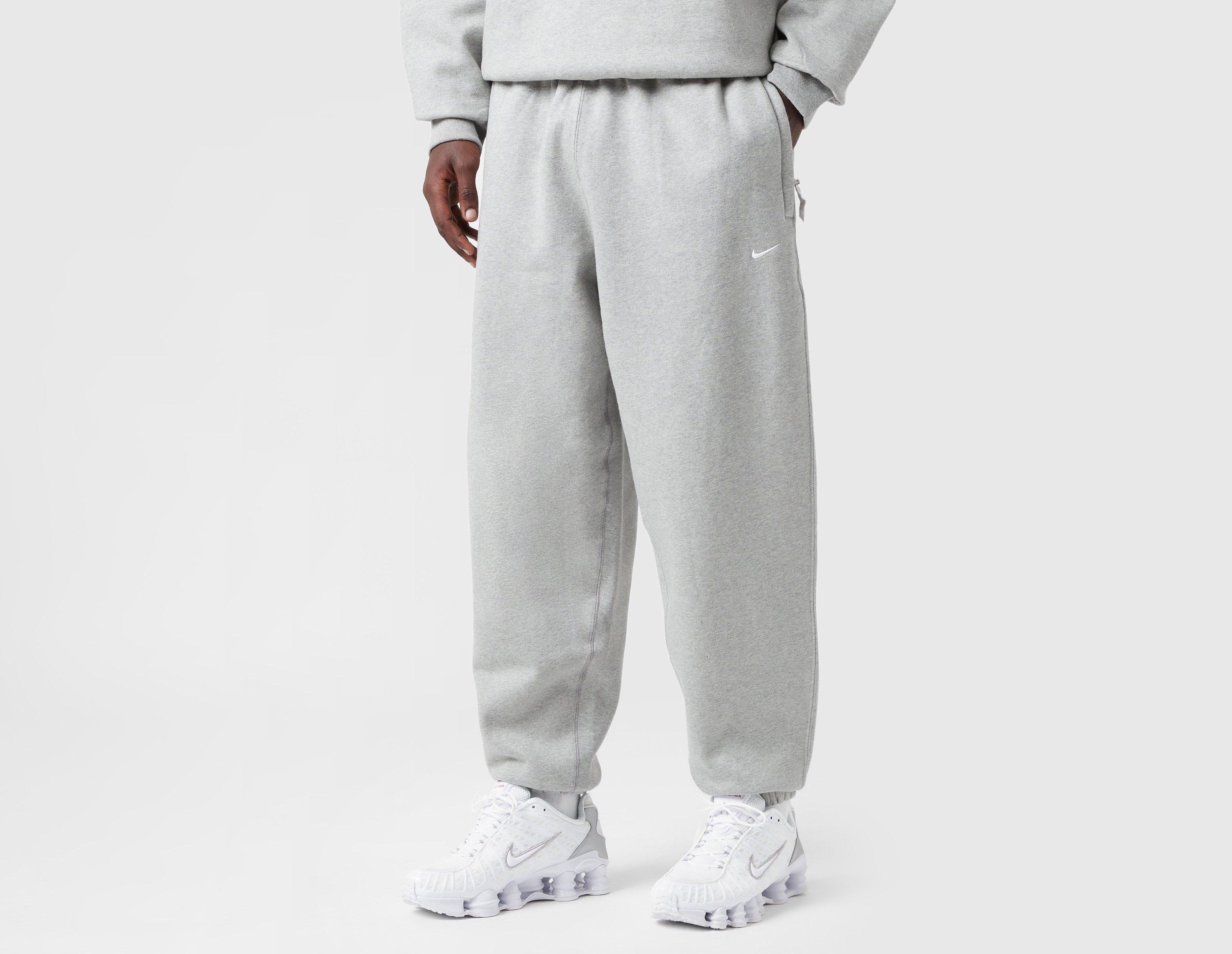 Nike Solo Swoosh Fleece Pants Grey in  Men's Size Large