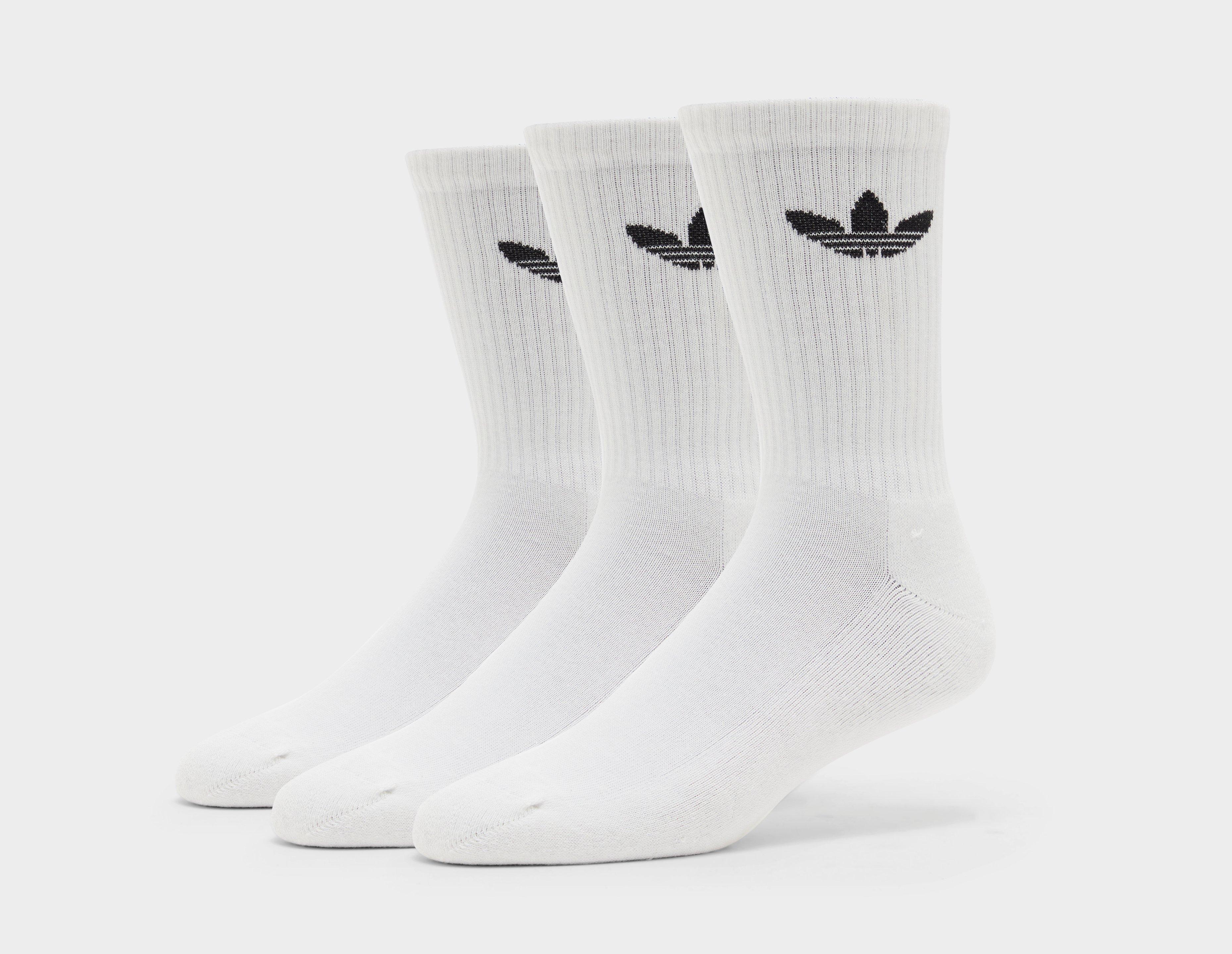Adidas Originals 3-Pack Crew Socks White in   Size 4.5-5.5