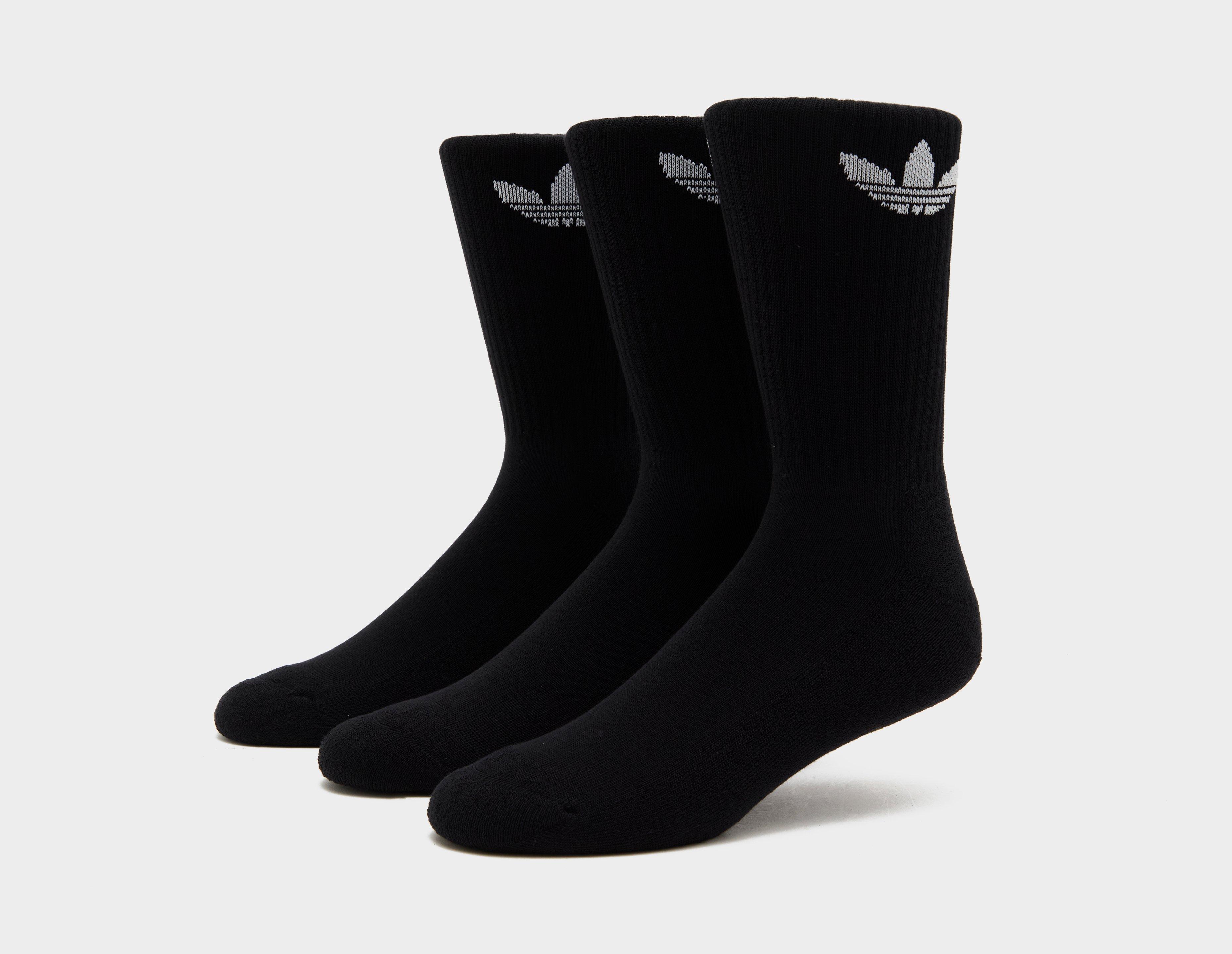 Adidas Originals 3-Pack Crew Socks Black in   Size 6.5-8