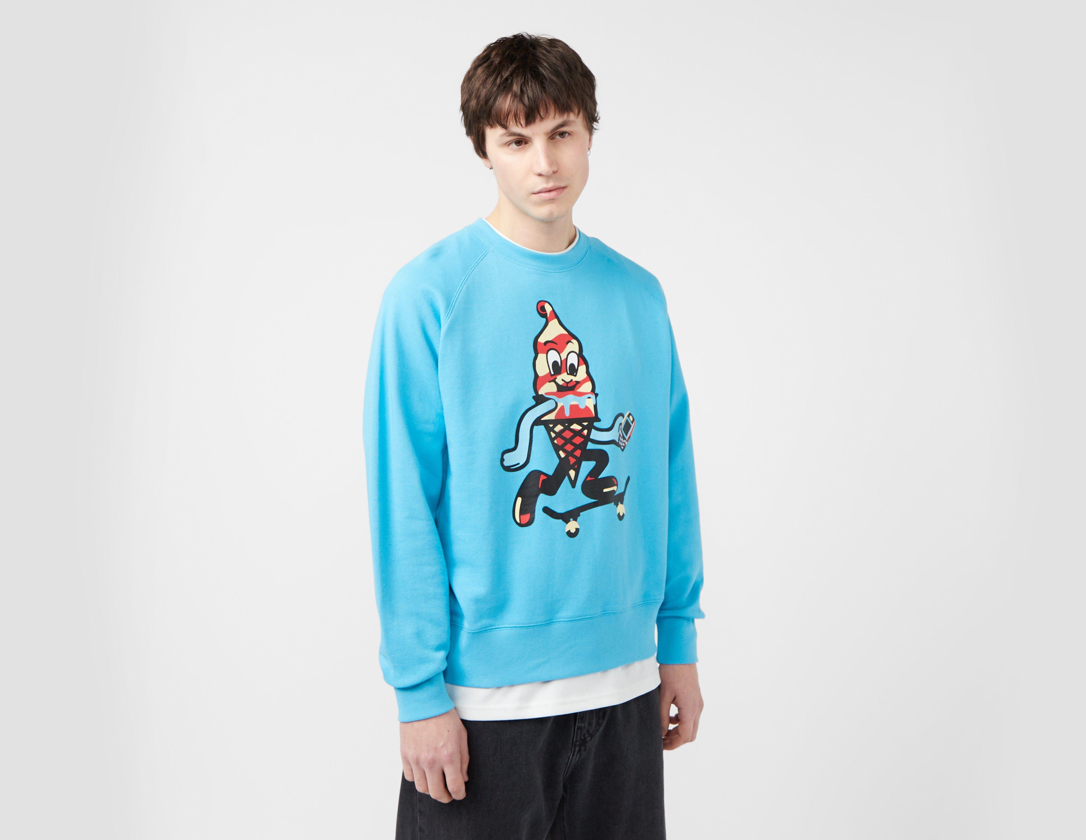 Icecream Skate Cone Sweatshirt Blue in  Men's Size Large