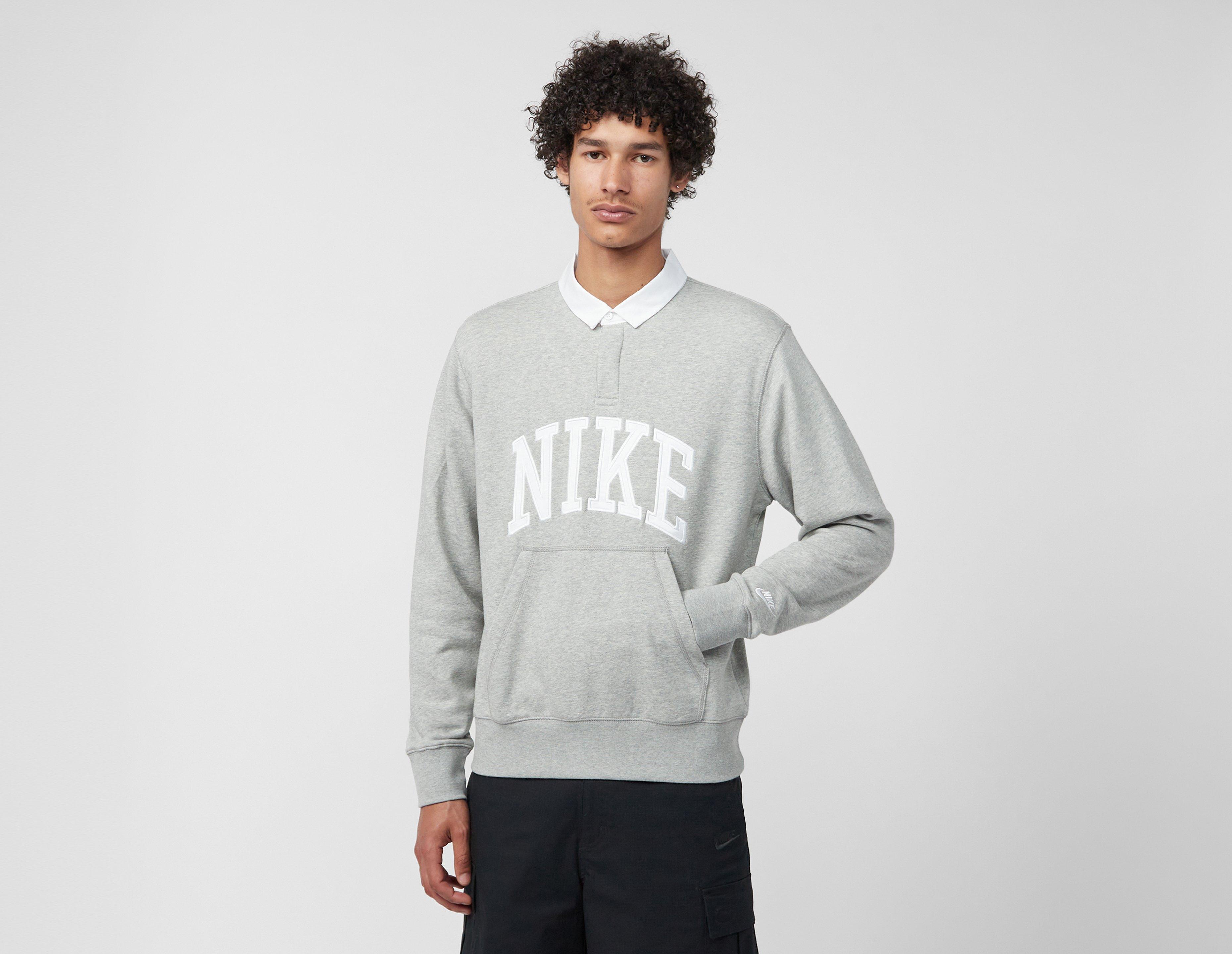 Nike Club Fleece Polo Sweatshirt Grey in  Men's Size Medium