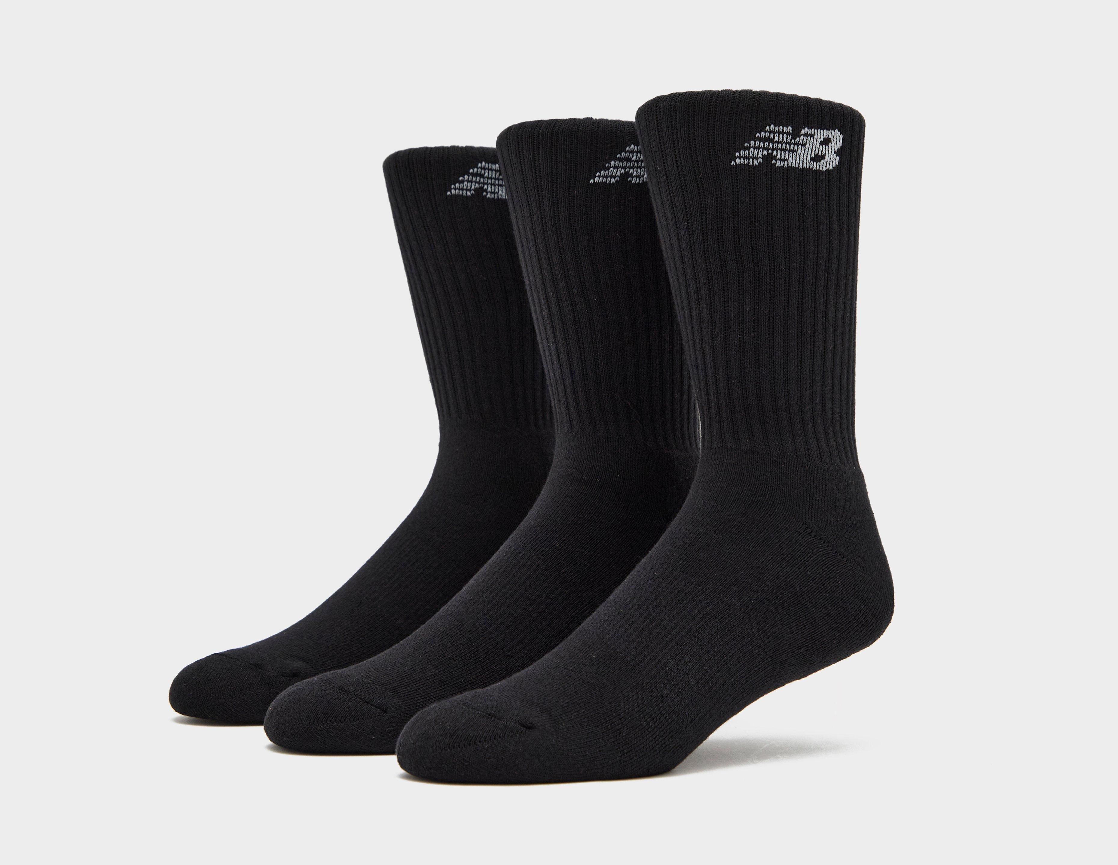 New Balance 3-Pack Everyday Crew Socks Black in   Size 9-11UK