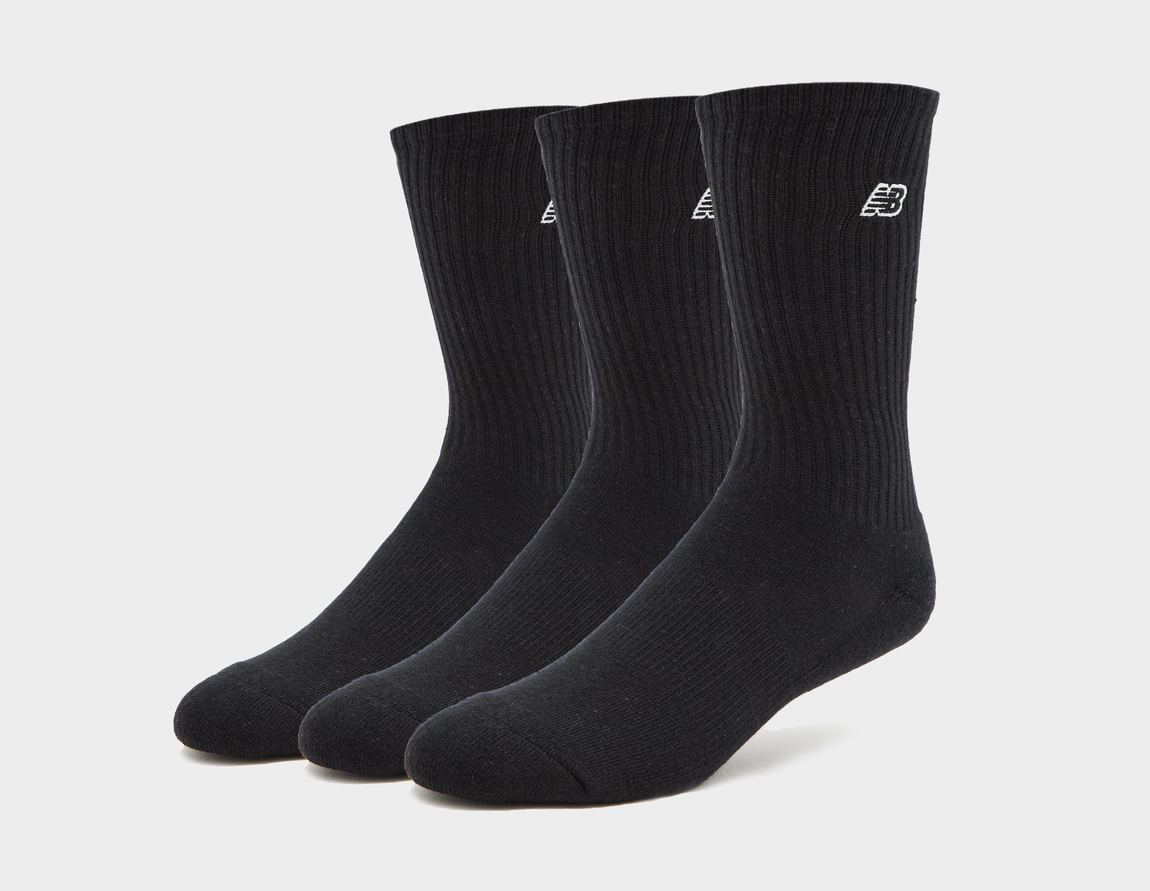 New Balance Logo Socks 3-Pack Black in   Size 4-6.5UK