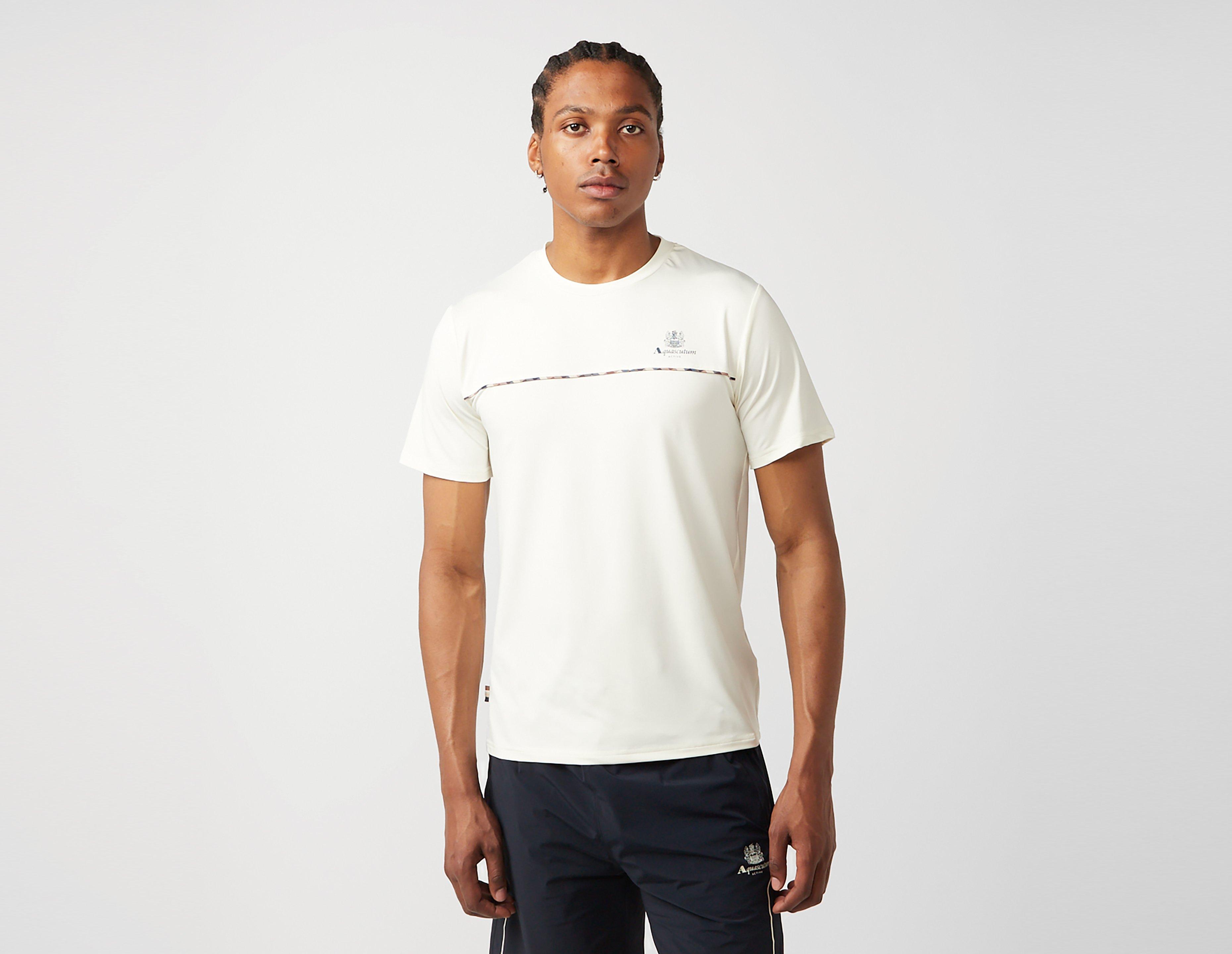 Aquascutum Active Stretch Piping T-Shirt White in  Men's Size Small