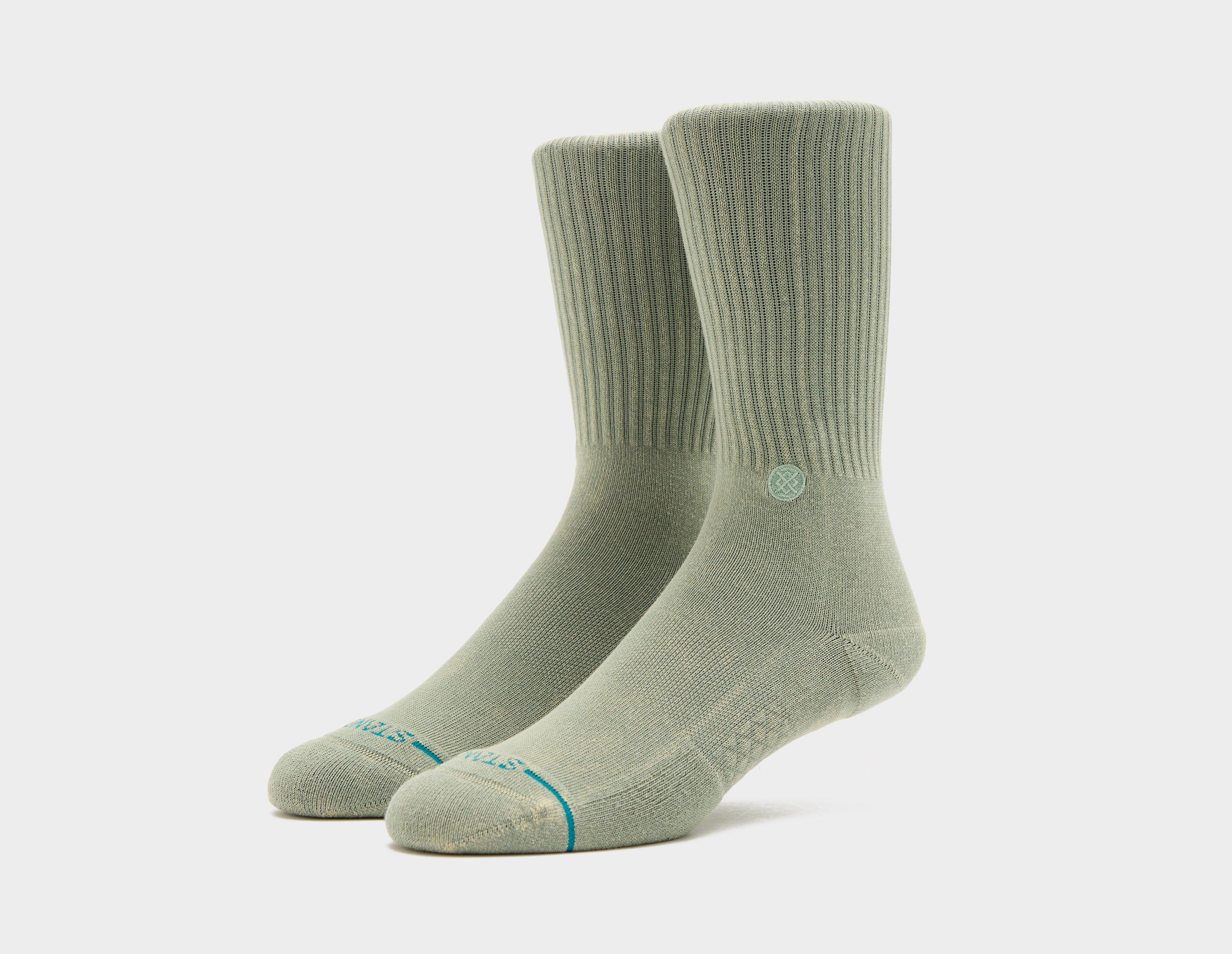 Stance Icon Crew Sock Green in   Size Large