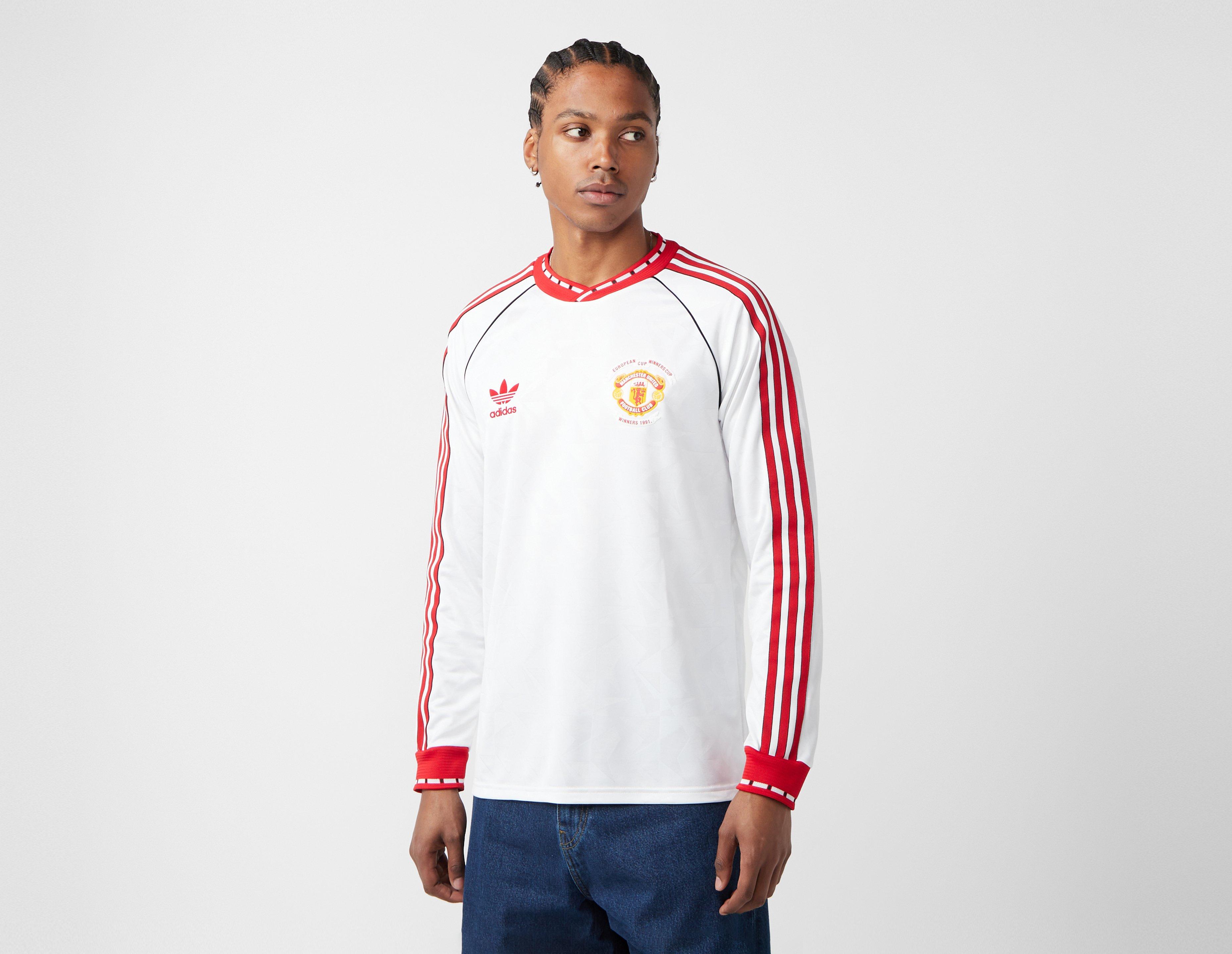Adidas Manchester United Long Sleeve Away Jersey 91 White in  Men's Size Small
