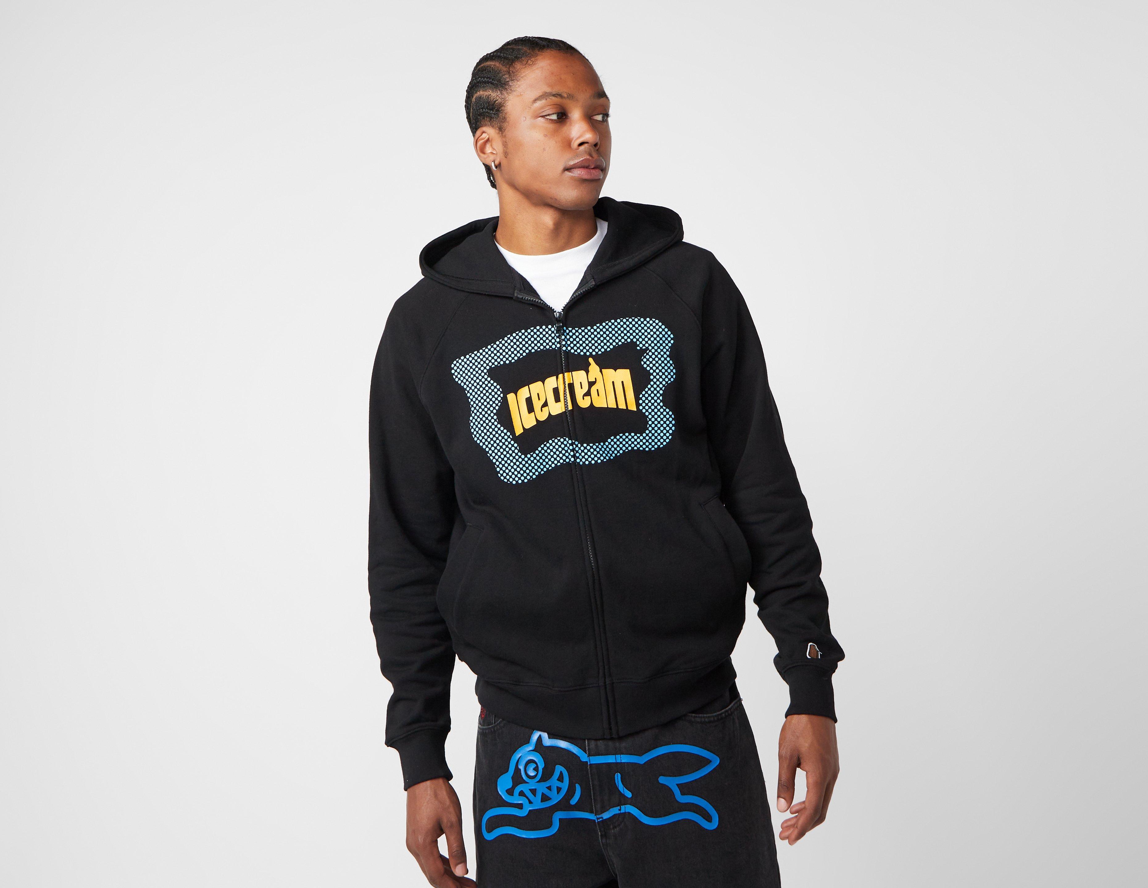 Icecream Block Logo Zip Hoodie Black in  Men's Size Large