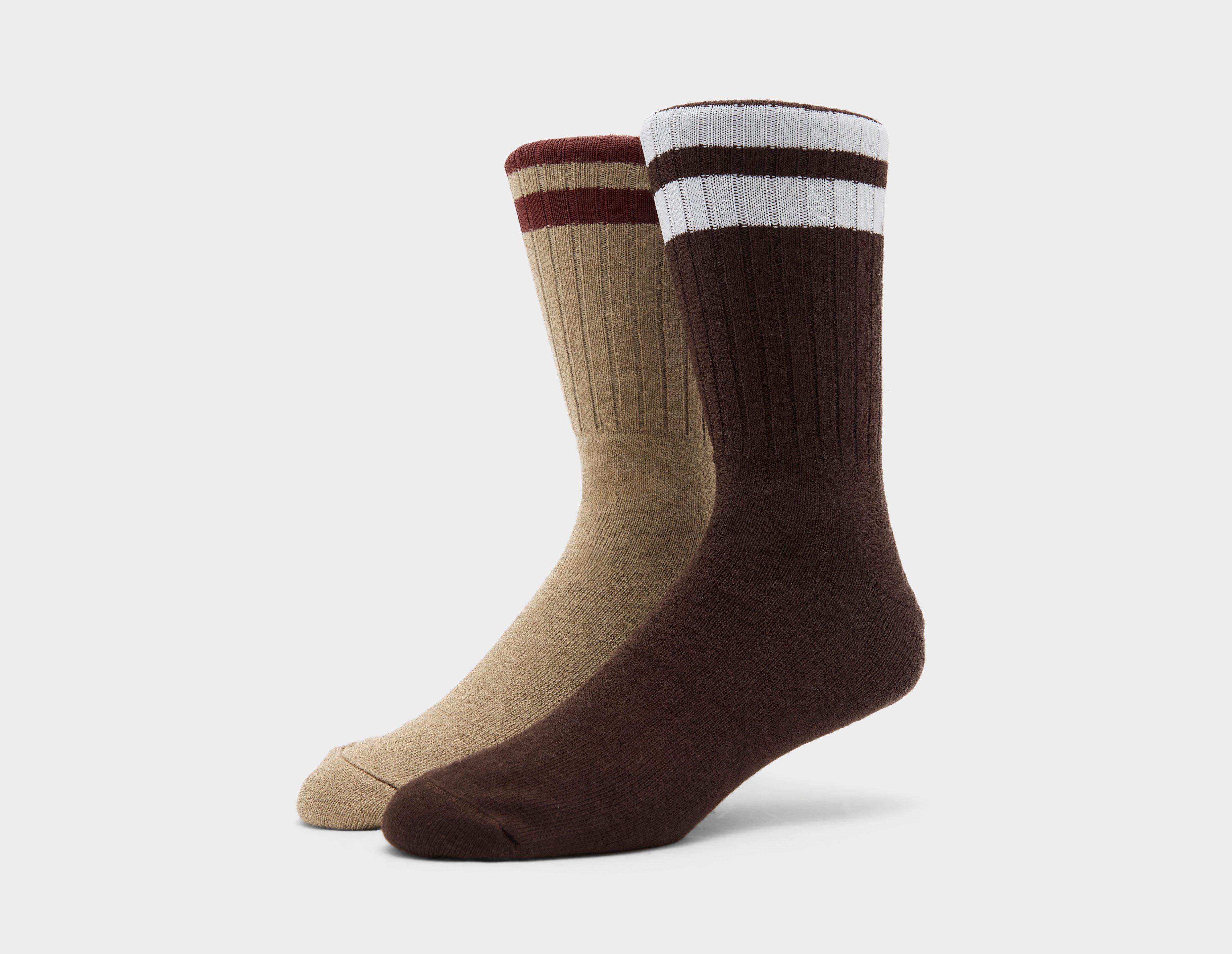 Adidas Originals Ribbed Crew Socks 2-Pack Brown in   Size 6.5-8